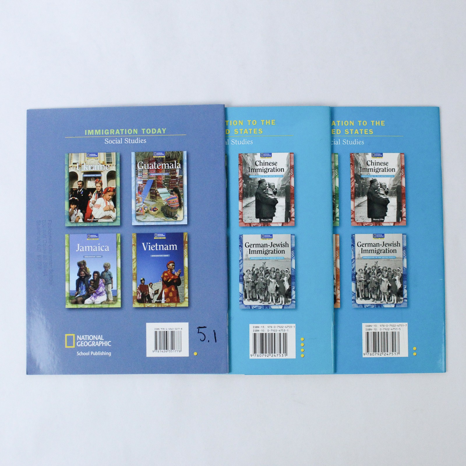 Lot of 3 National Geographic Immigration Books: Ukraine, Chinese, German-Jewish