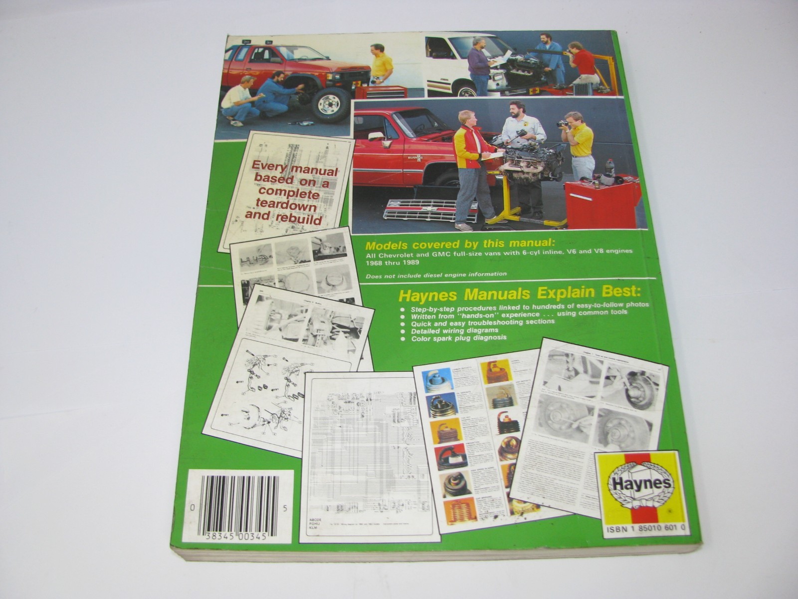 Haynes Service Repair Manual 345 / Chevrolet GMC Vans 1968 – 1996 / V6 V8 90 91