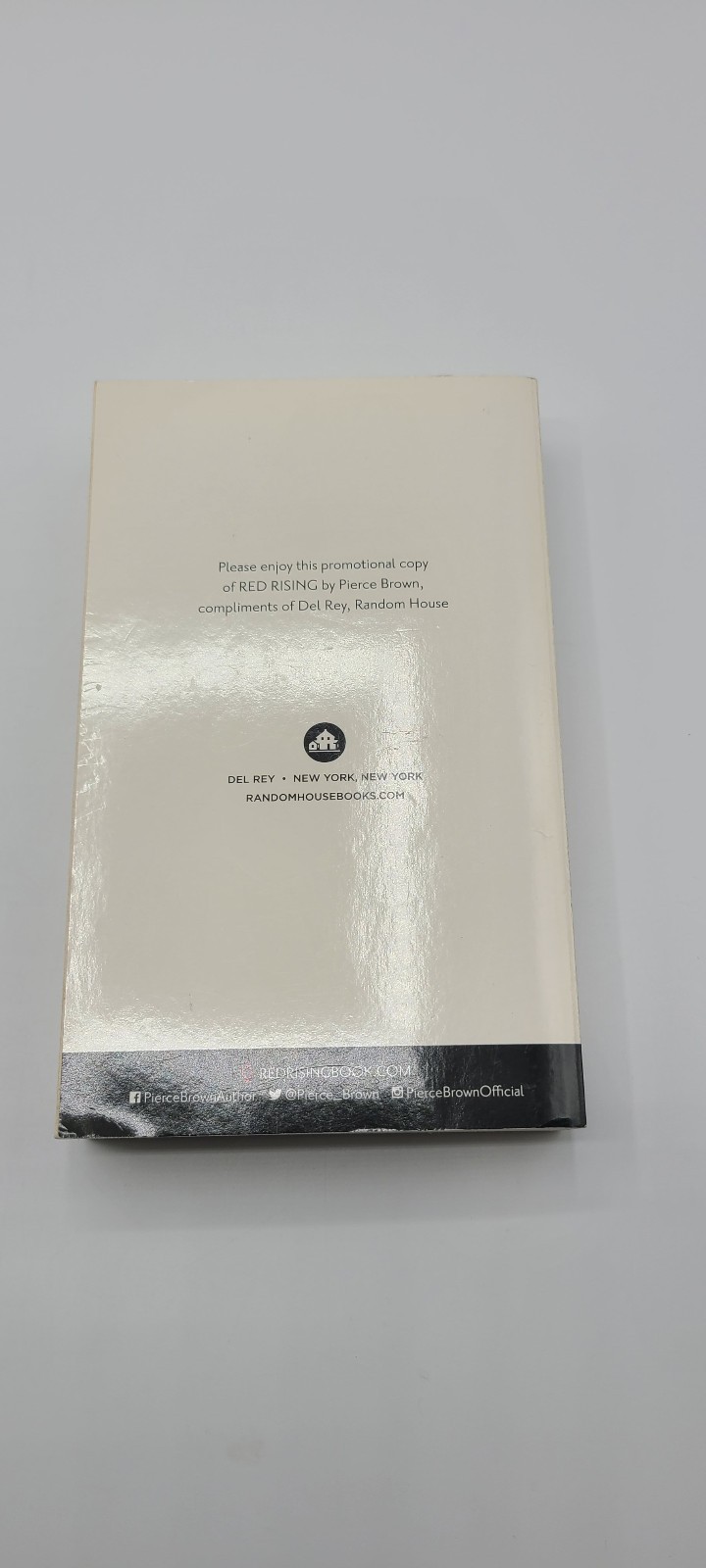 PIERCE BROWN PROMO COPY – Red Rising Del-Rey 2014 Minerva