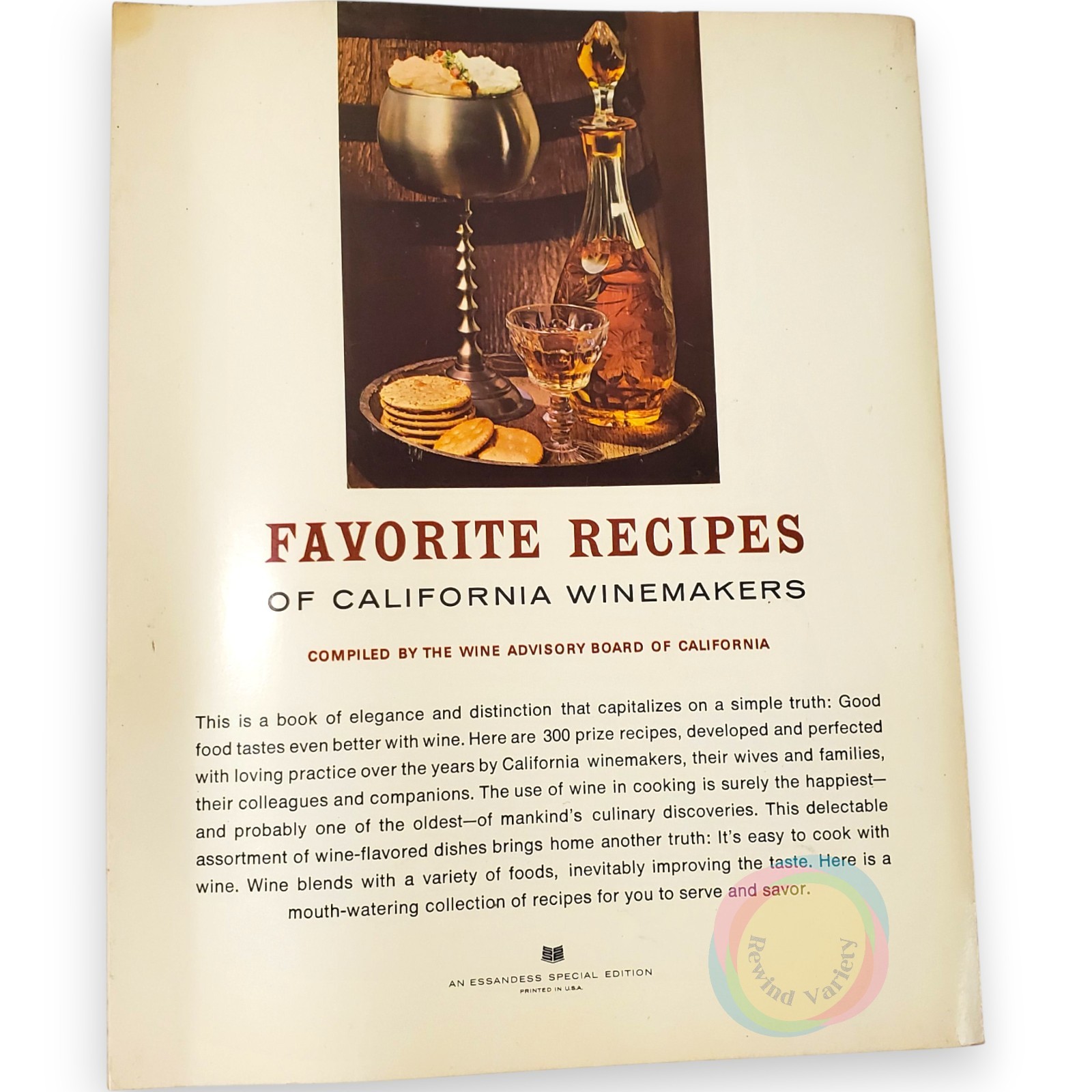 VTG 1968 Favorite Recipes of California Winemakers Cookbook Wine Pairings 60s