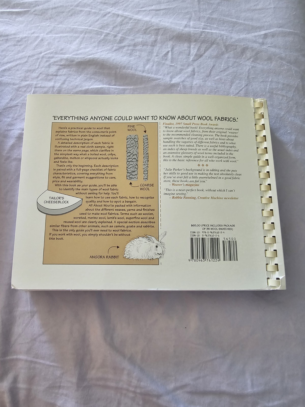 All About Wool /Cotten /Silk by Julie Parker Paperback 3 Book Set All SwatchesVG