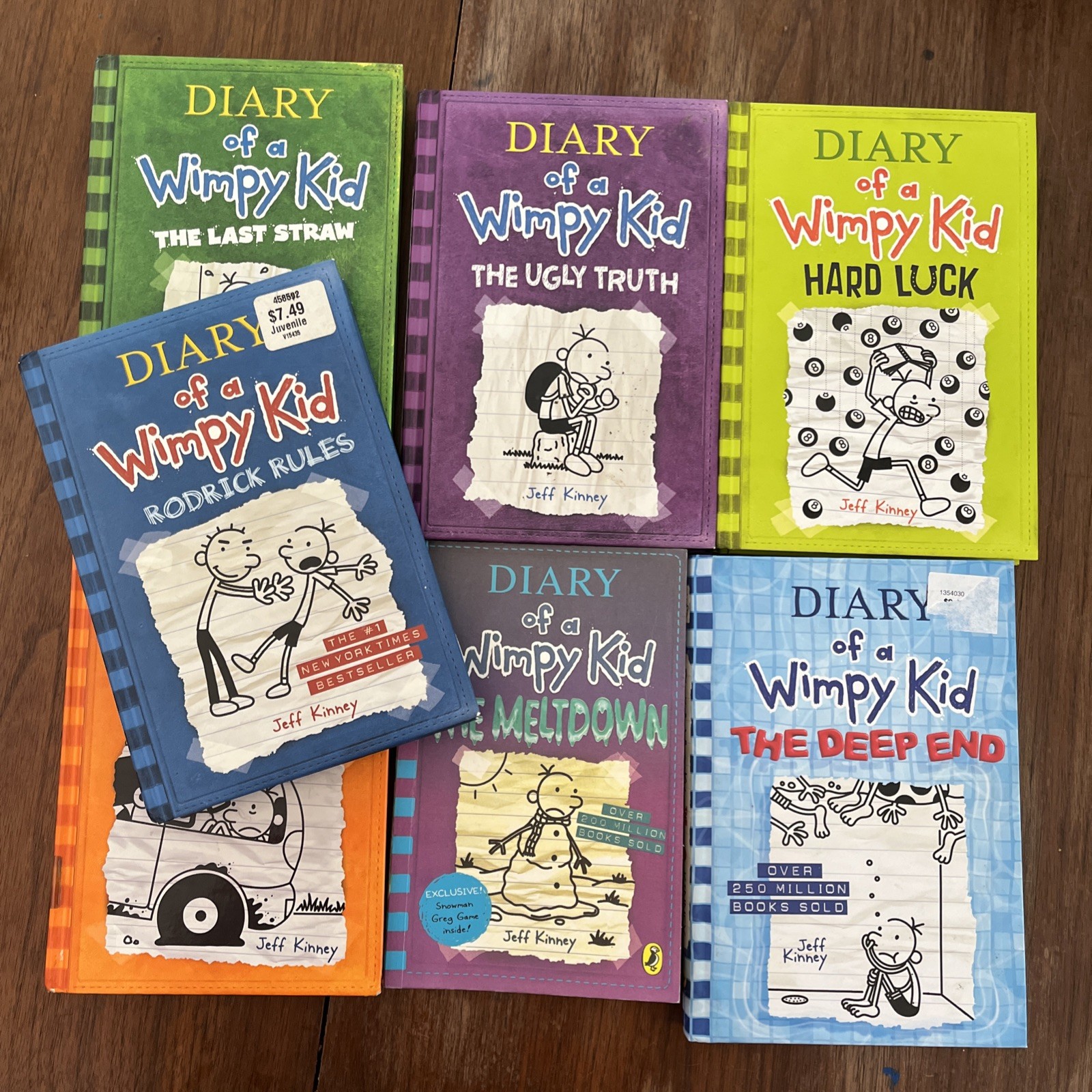 Diary of a Wimpy Kid Lot 7 Books Hardcover Jeff Kinney Set Kids