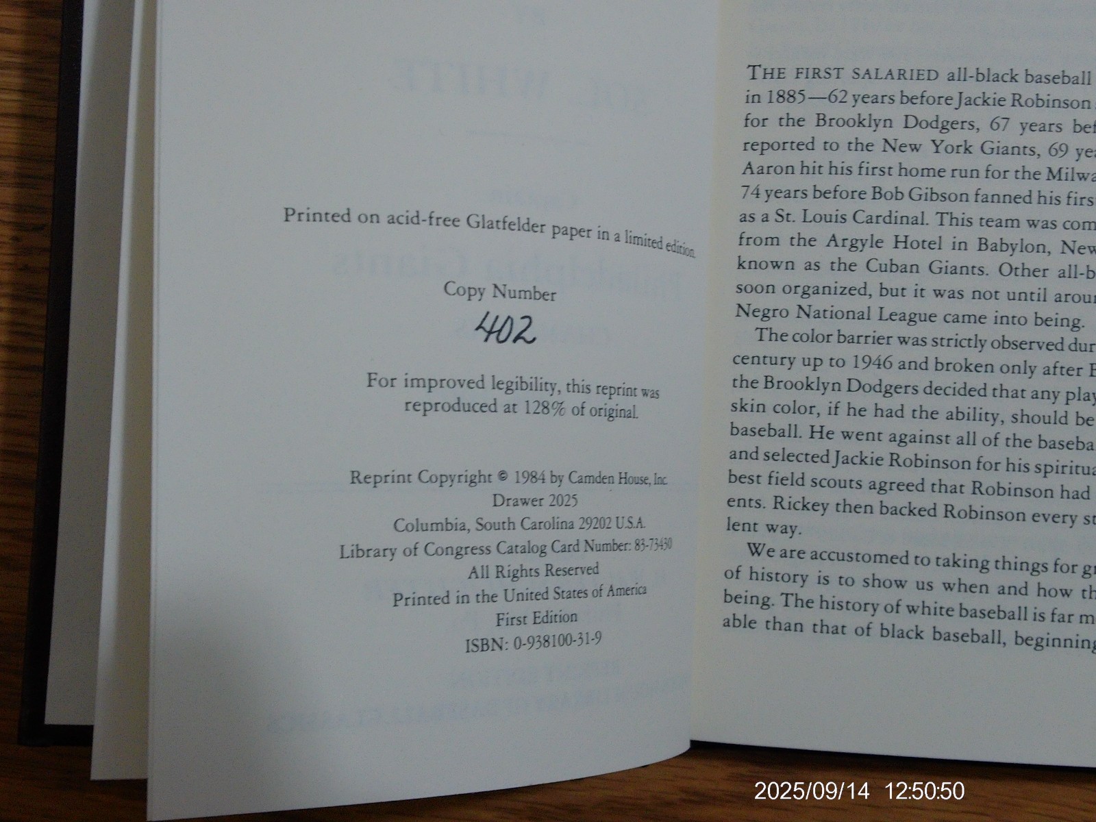 Sol White’s Official Baseball Guide – Copy #402 (Hardcover)