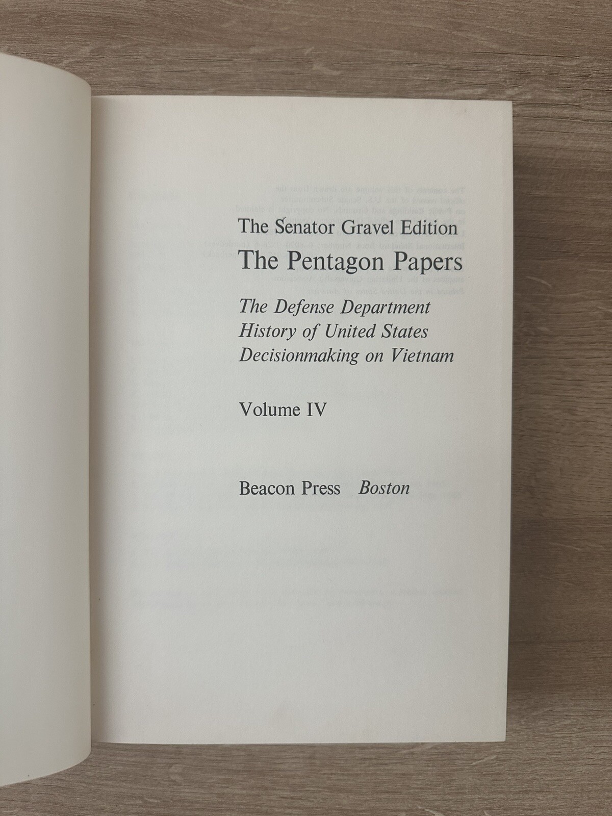 The Pentagon Papers Senator Gravel Edition Beacon Press 4 Vol Set 1971 Hardcover