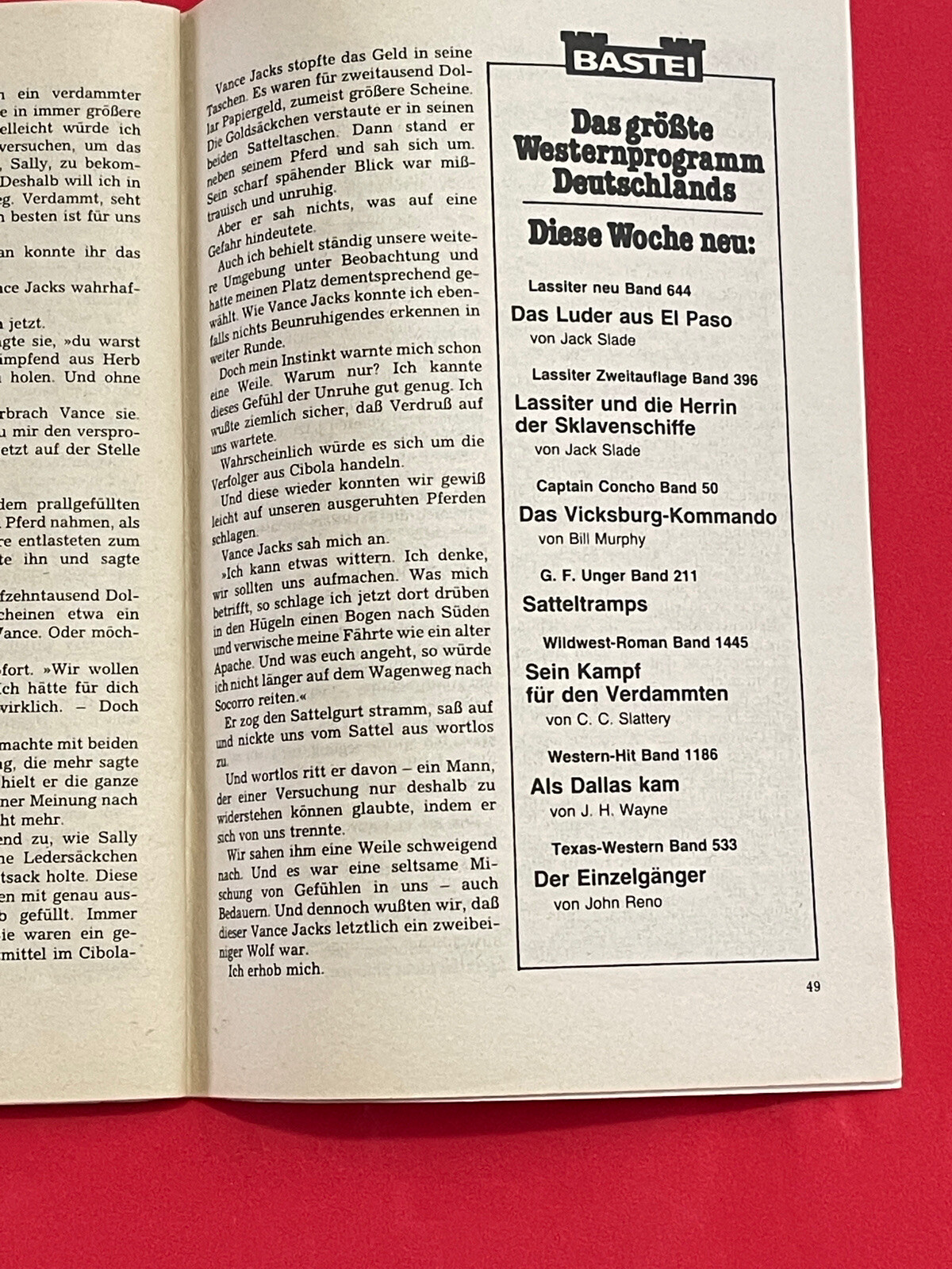 GF UNGER Vtg German Language Western PULP PAPERBACK Magazine