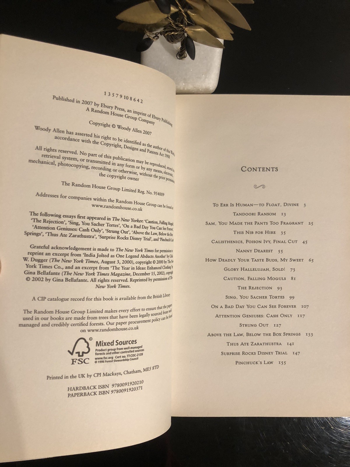 Woody Allen Mere Anarchy Ebury Press 2007 First Ed/F.Print SC LN 🎬