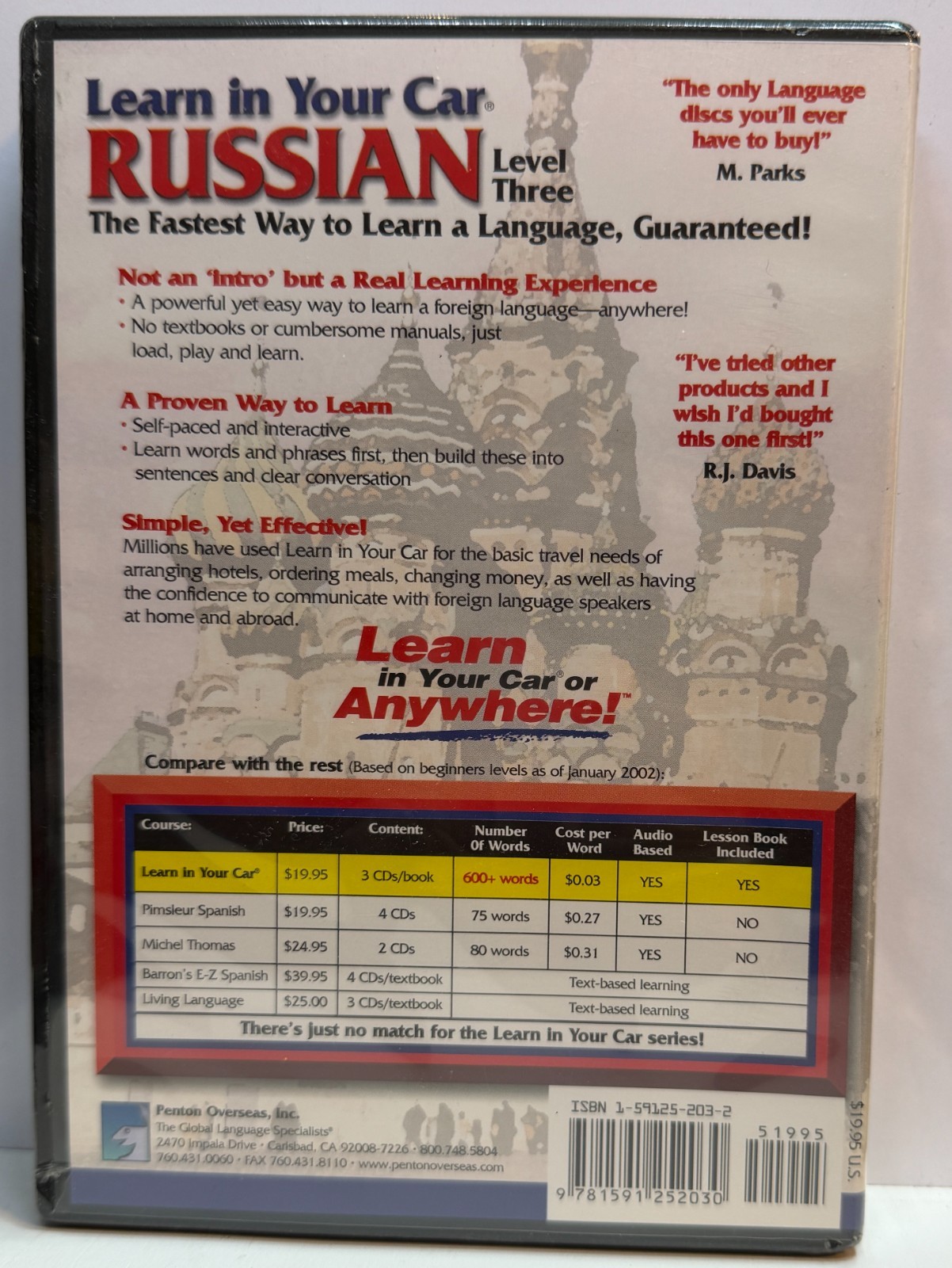 Learn in Your Car Russian : Level Three – Henry N. Raymond (CD-Rom Penton) *New*