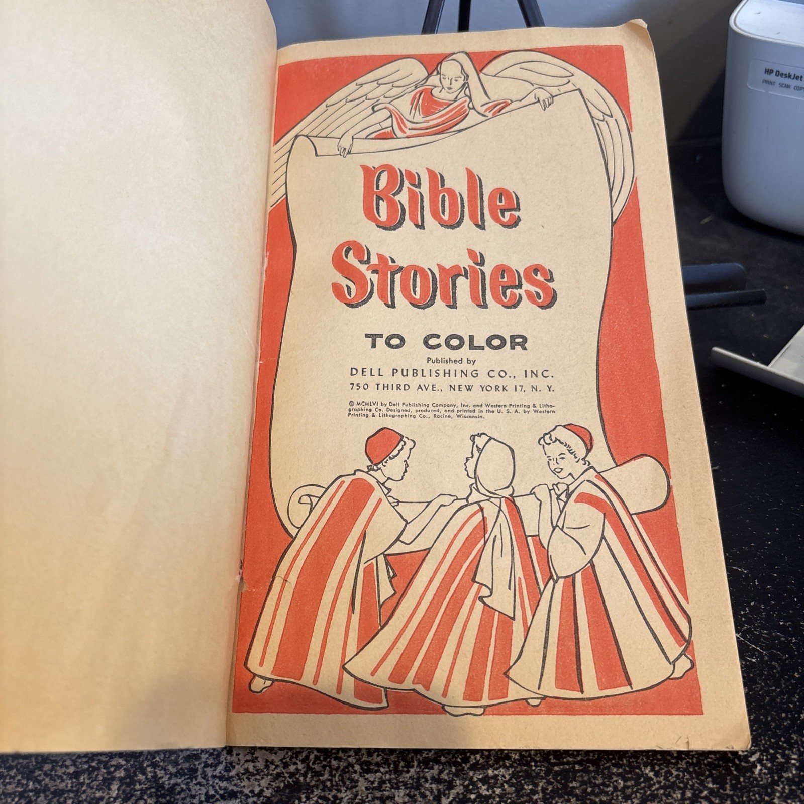 Paperback Coloring Book BIBLE STORIES TO COLOR Dell 1956 About 50 pages