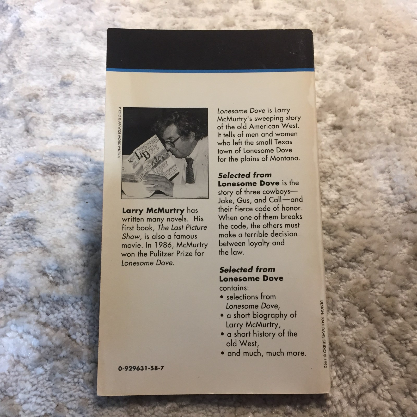 Selected From Lonesome Dove Larry McMurtry 1992 Literacy Volunteers Of New York