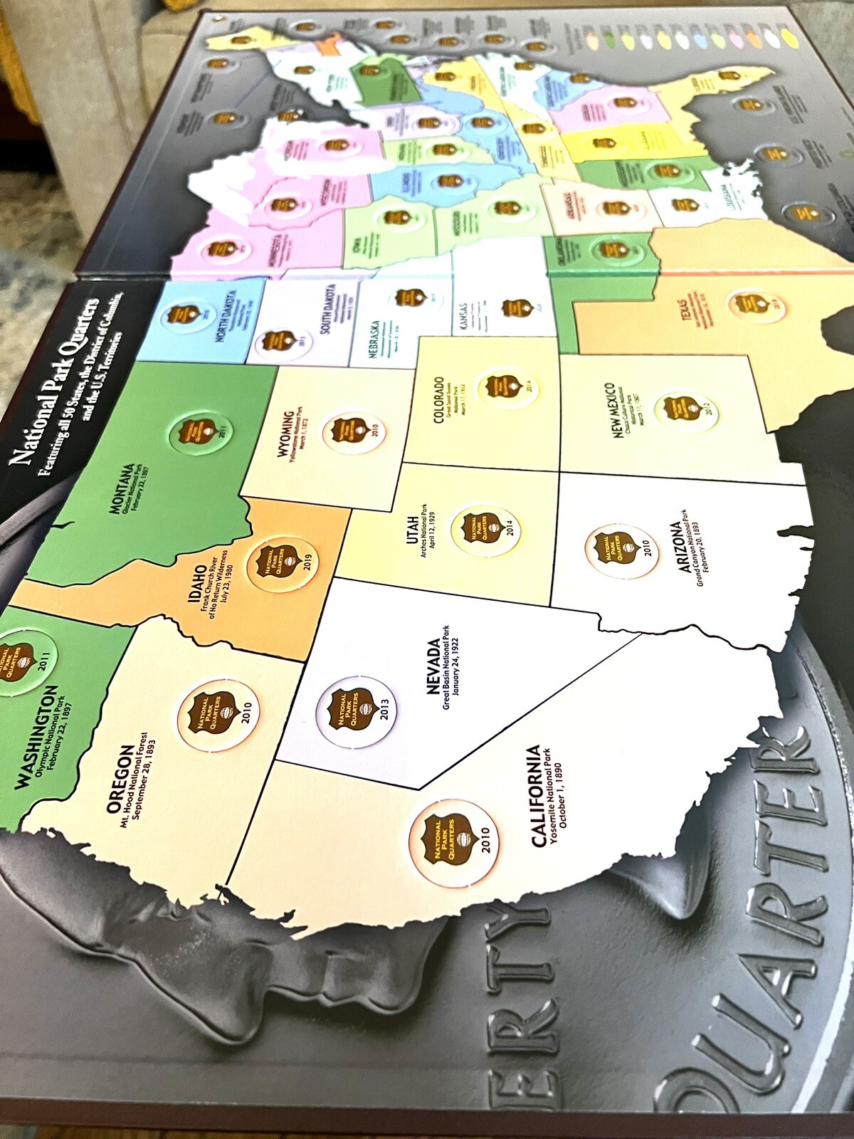 National Park Quarter Collector’s Map-Whitman Publishing-Quarters Not Included*