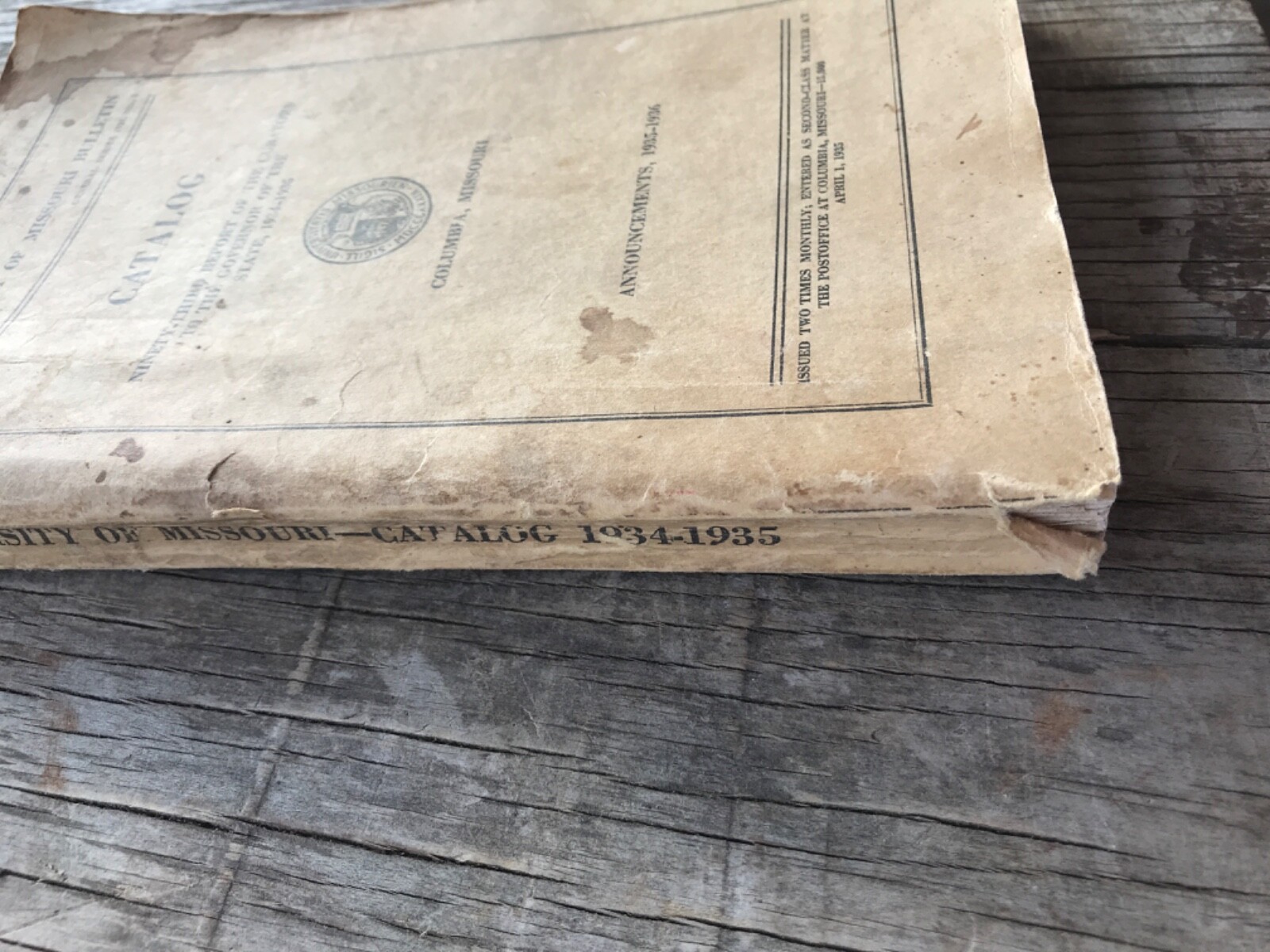 1935-1936 The University of Missouri Bulletin Catalog Columbia MO 383 Pages book