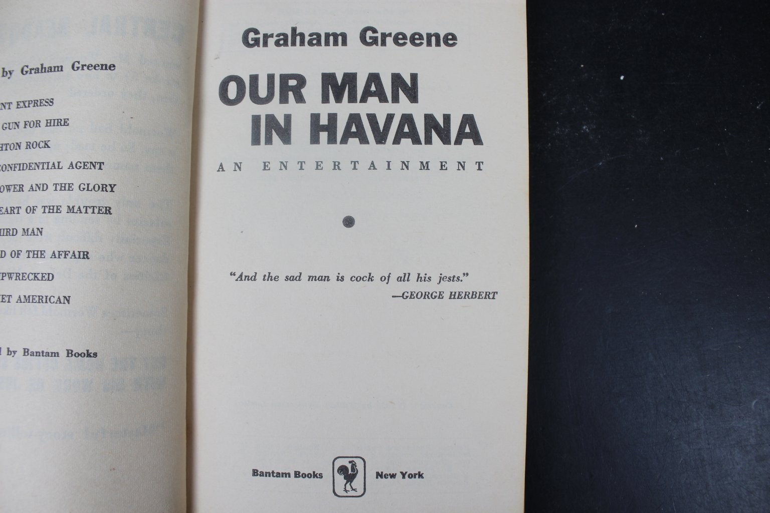 Our Man in Havana Graham Greene 1960 Bantam Edition Spy Thriller Fiction PB