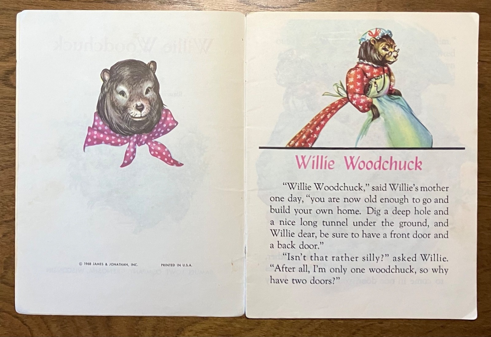 Willie Woodchuck by Marion E. Holt Sunny Book 1968 softcover kid’s book