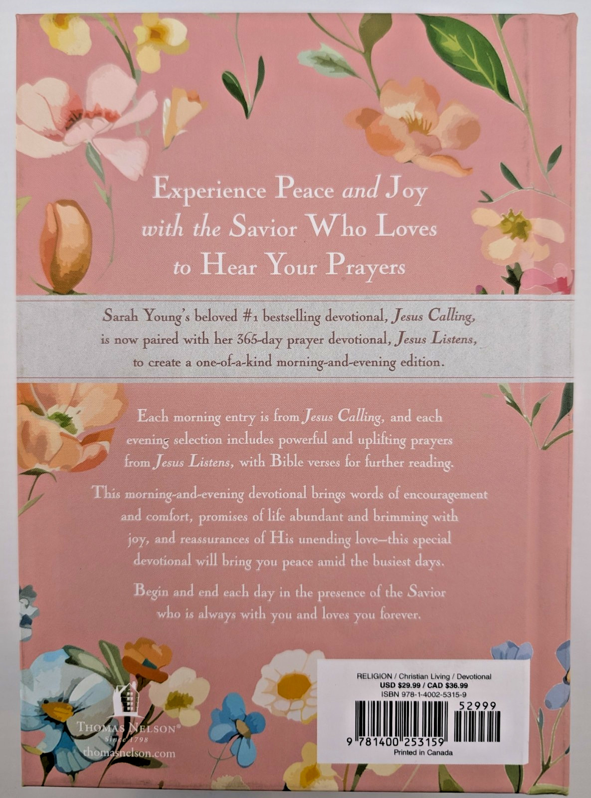 Jesus Calling Jesus Listens: Morning & Evening Devotional Sarah Young NEW!