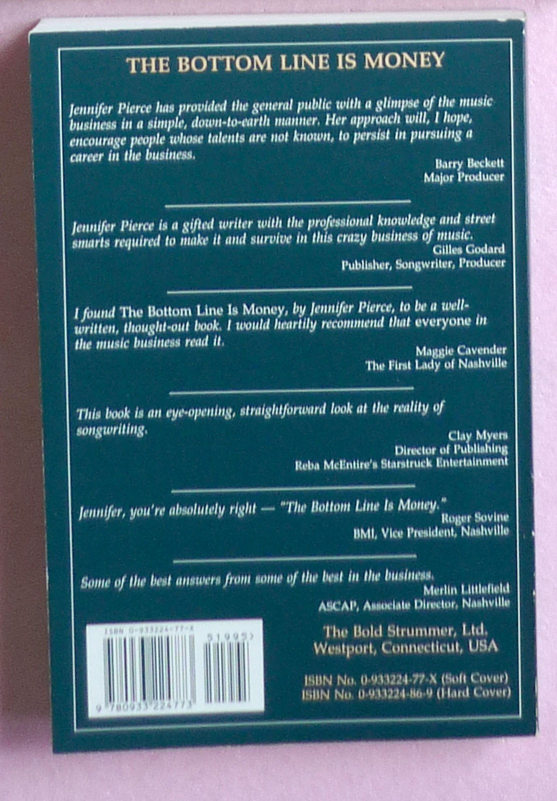 „The Bottom Line Is Money“ Pierce’s 342-Page Songwriting & Music Industry Guide