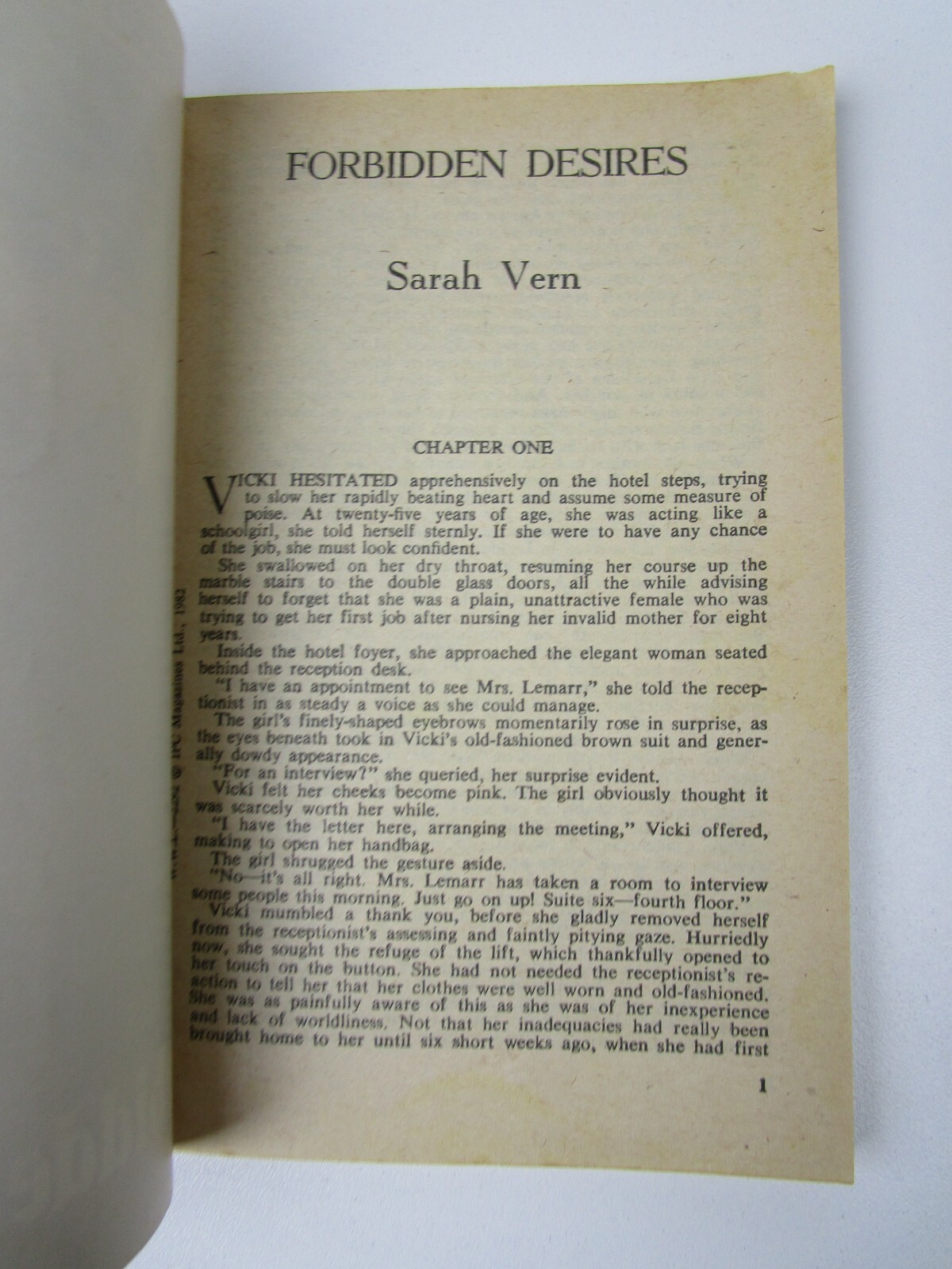 Woman’s Weekly Romance, Forbidden Desires, Sarah Vern, Vintage No 2292