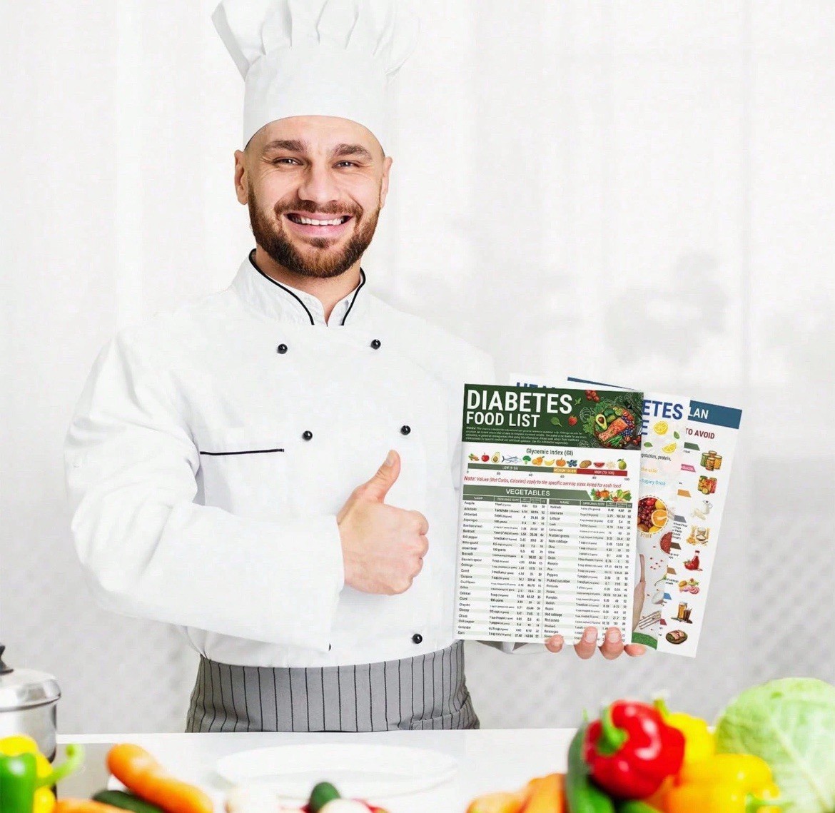 3PCS Diabetes Food List Chart and Meal Planner for Diabetics Type 3 Diabetes Die