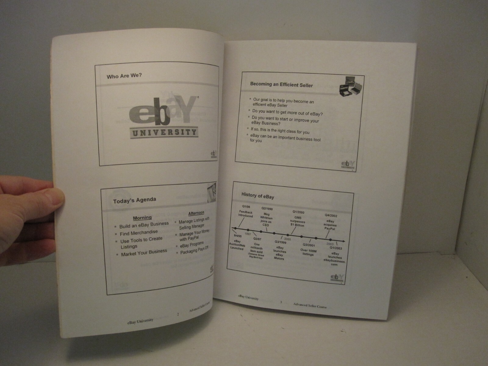 ebay University Beyond the Basics 2003 advanced seller course Book 116 Pages
