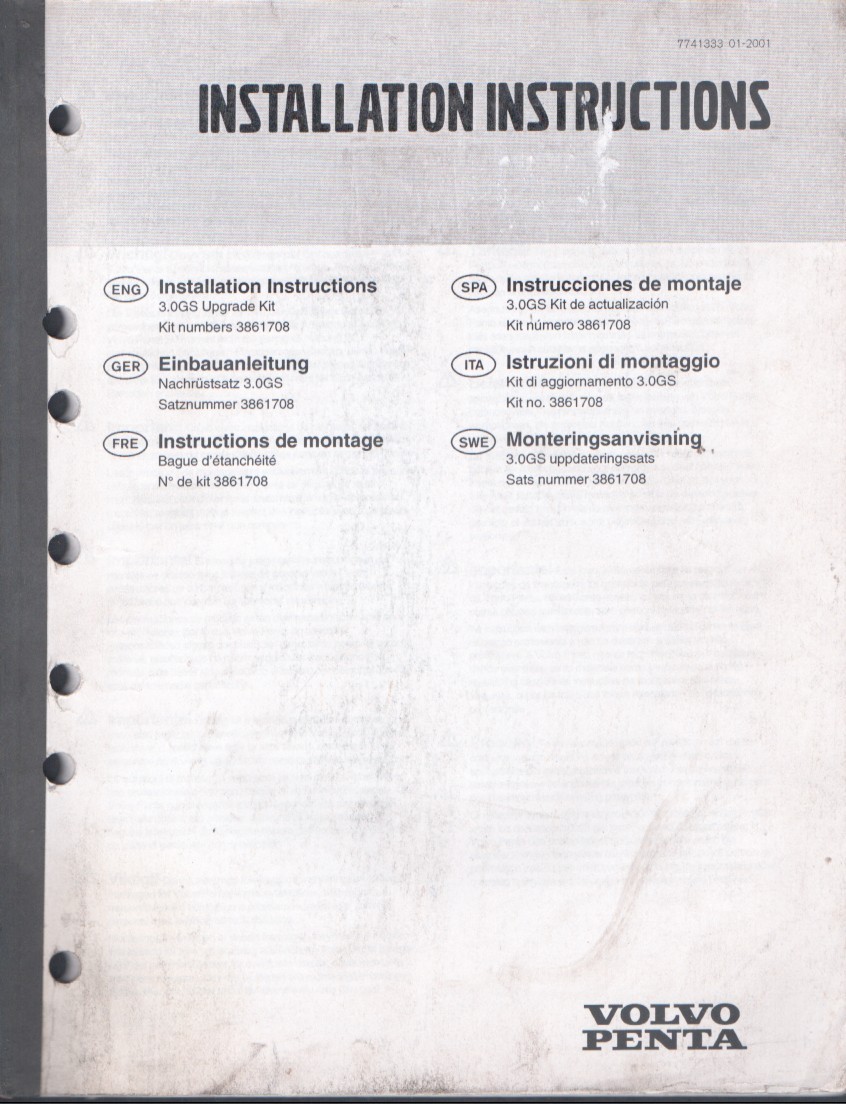 Volvo Penta 3.0L 4.3L 5.0L 5.7L Electrical Carburetor Shop Manual MN2189