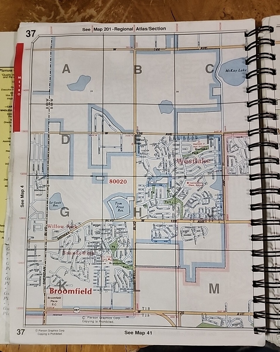 RARE Pierson Guides Denver Regional Street Atlas Map Book 1998 Edition
