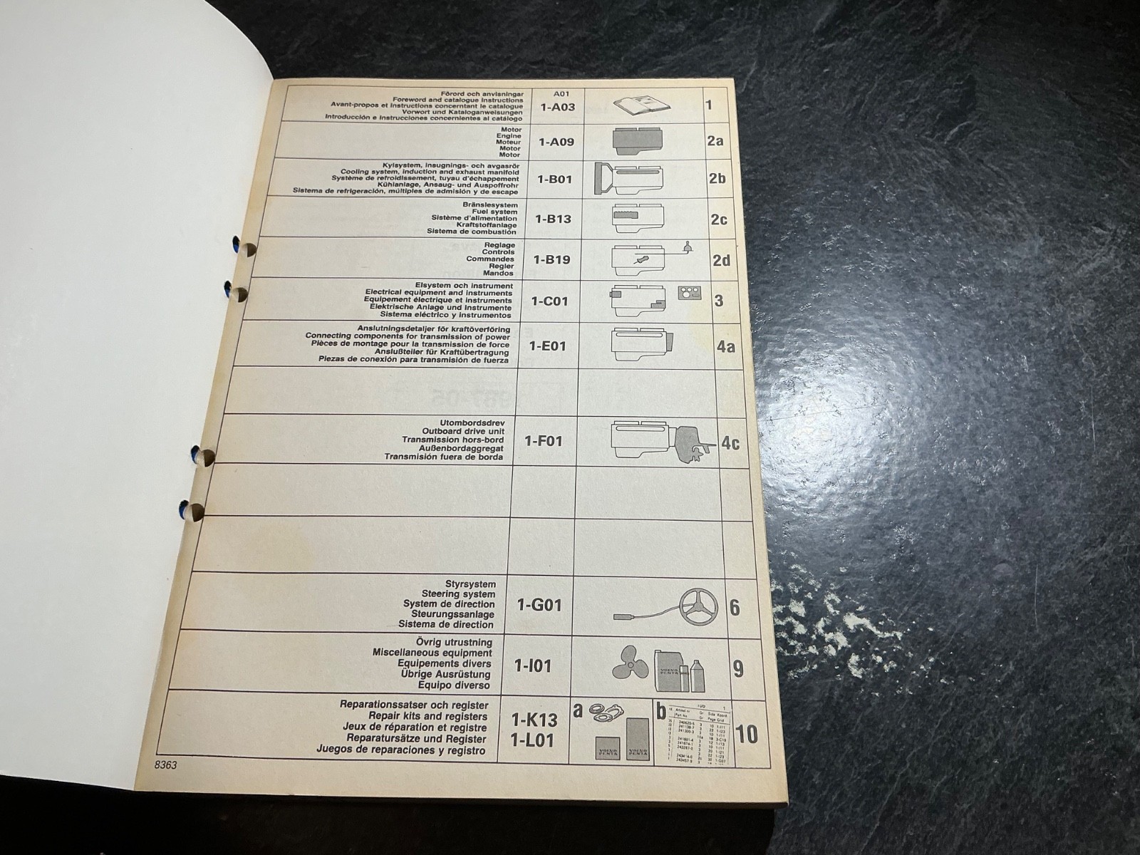 Volvo Penta AQ290A Parts Catalogue GM 5.7L 350 cu. in. V8