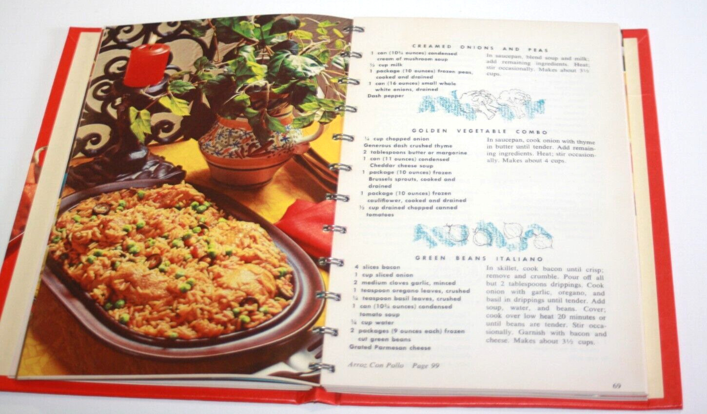 A Campbell Cookbook Cooking With Soup VTG Hardcover Spiral Bound 1976