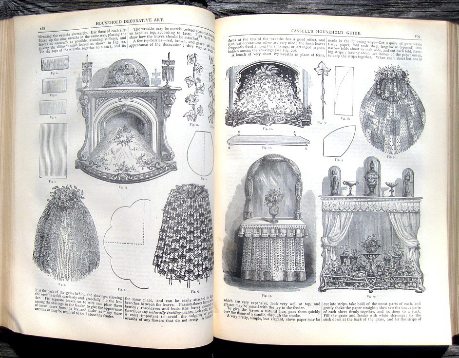 1880 Antique Cookbook Set Victorian House Home Guide Pastry Confectionery Crafts
