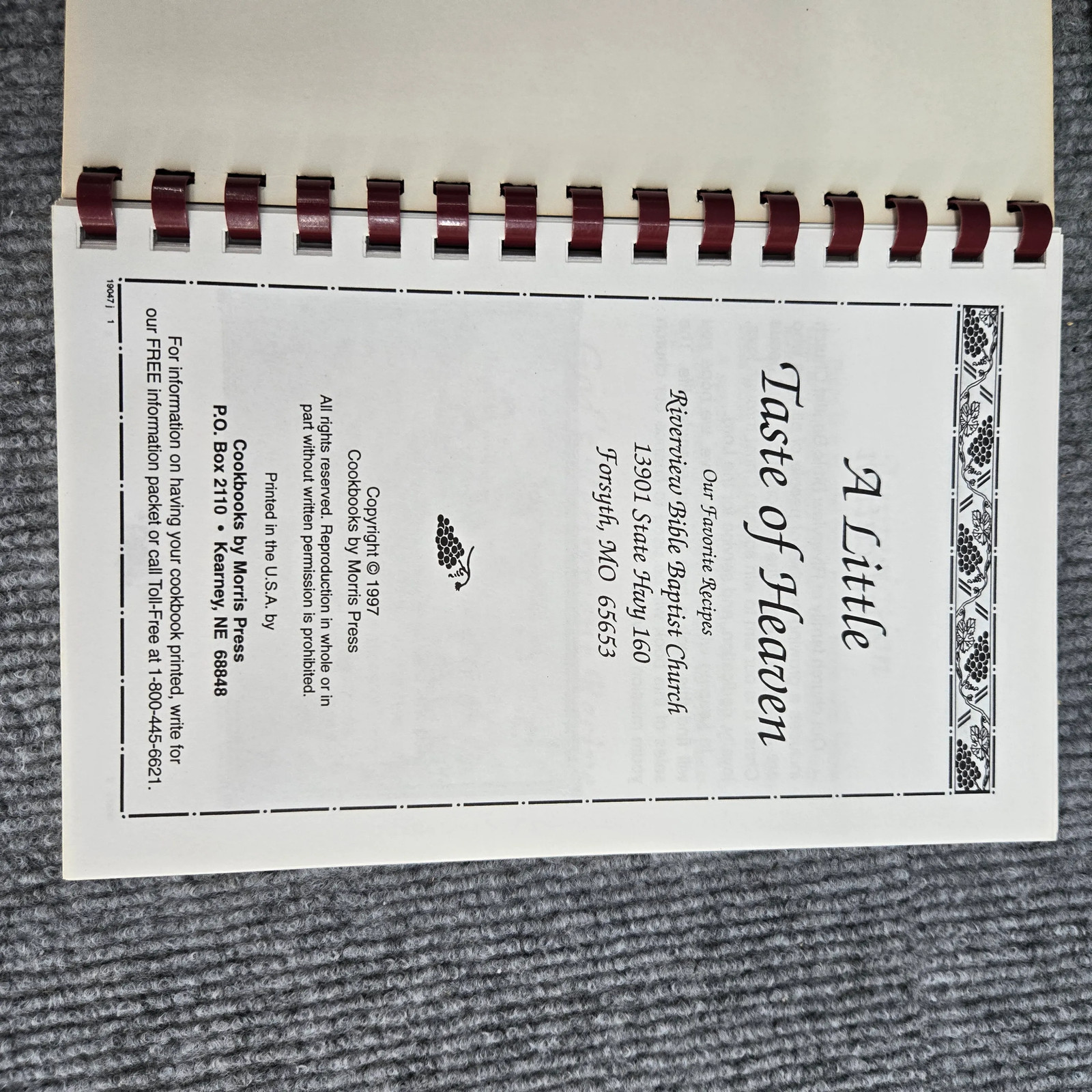 A Little Taste of Heaven Recipe Book and Our Missouri Heritage Cookbook Lot