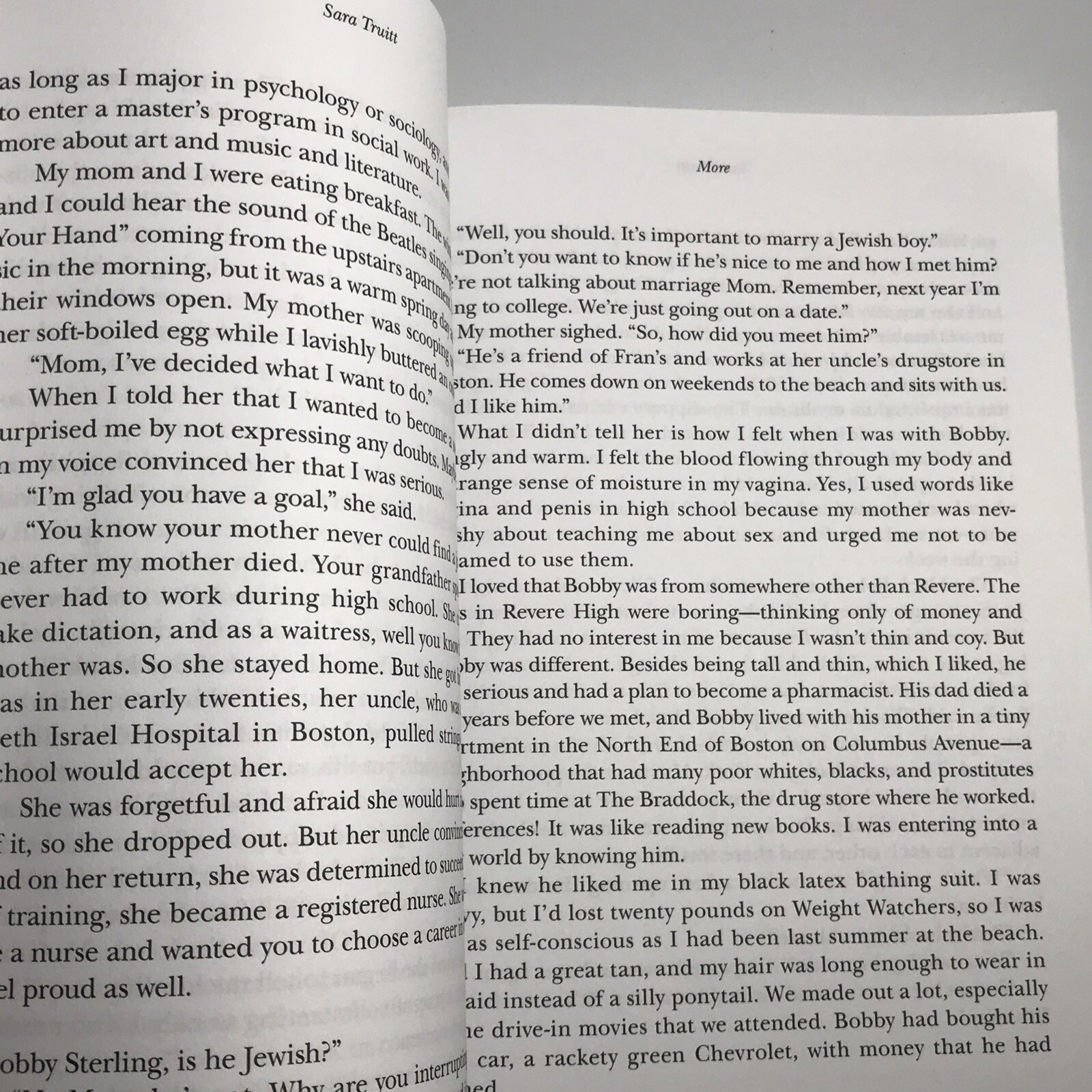 More a Memoir of Hungers By Sara Truitt Softcover Book Very Good