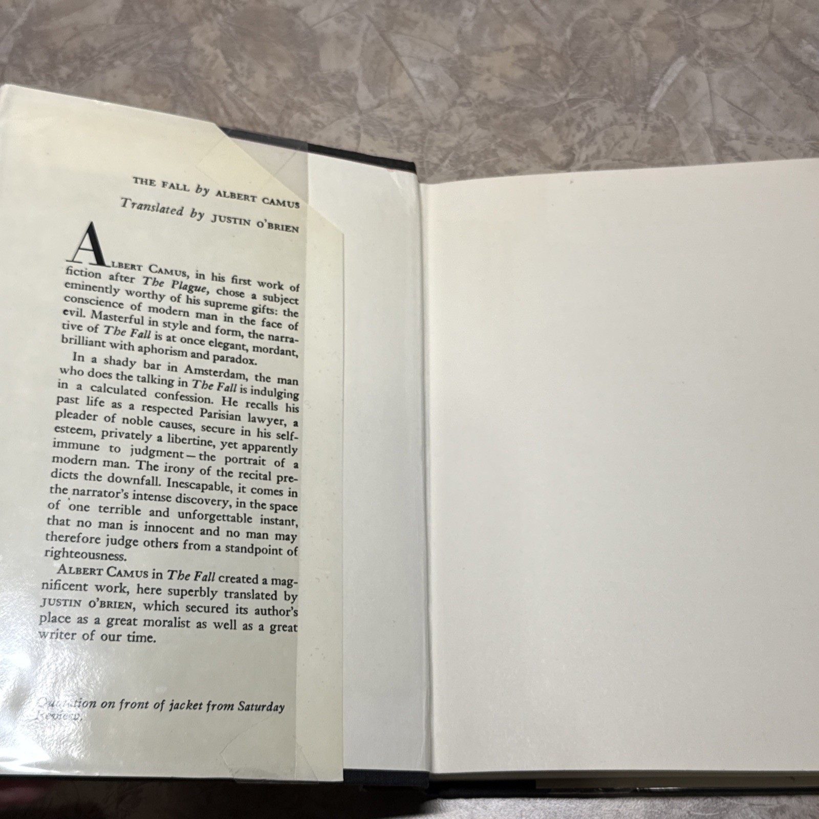 The Fall by Albert Camus 1957 1st Ed/4th Print Stated Alfred Knopf W/ DJ