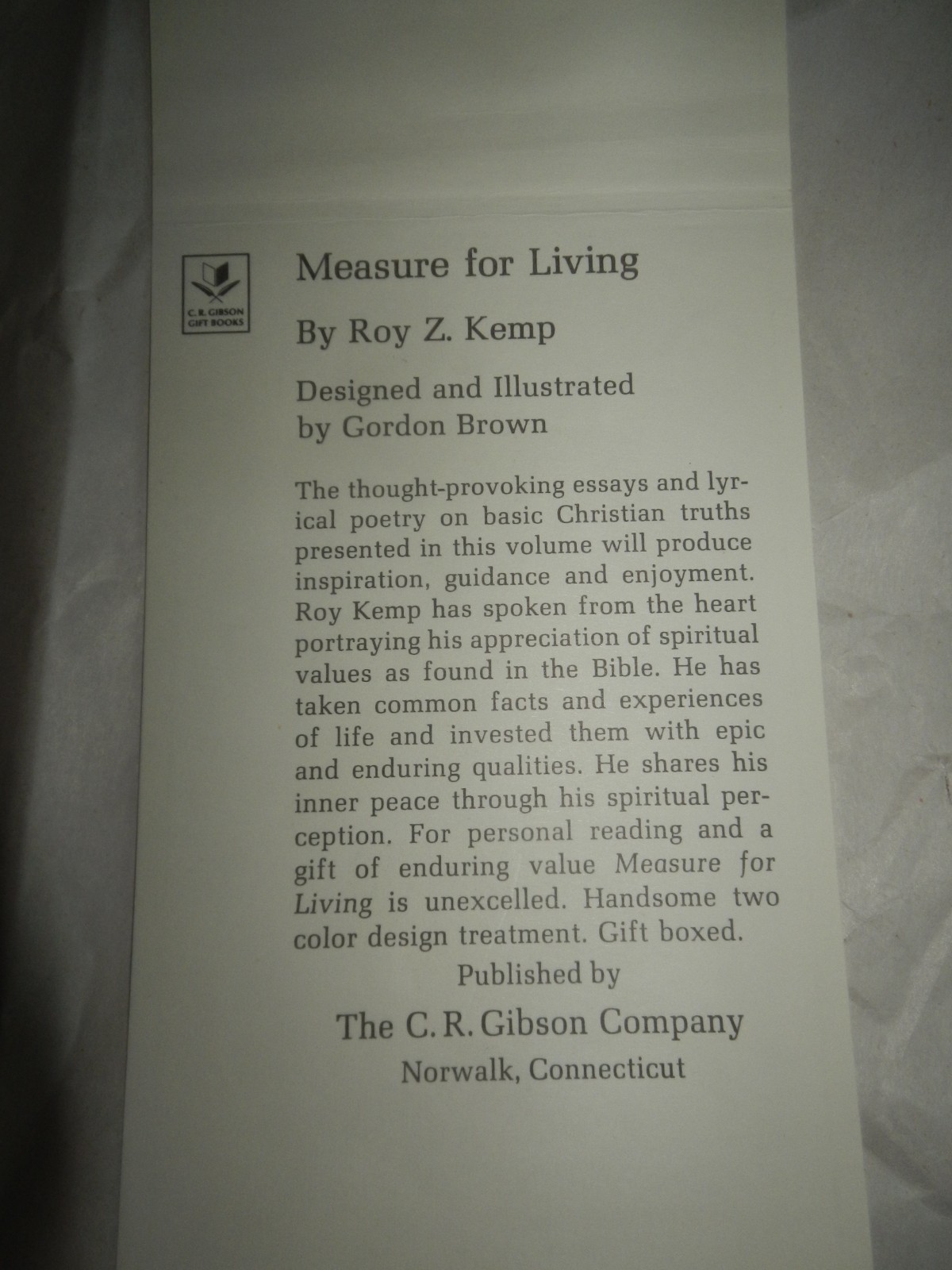MEASURE FOR LIVING-Devotions & Poems of Affirmation-Roy Z. Kemp 88 Pages