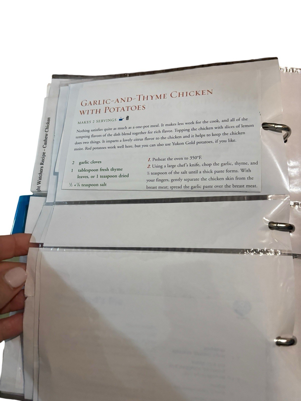 Vintage Recipe Binder With Handwritten Recipes Clippings Blank Pages Lot Of 175