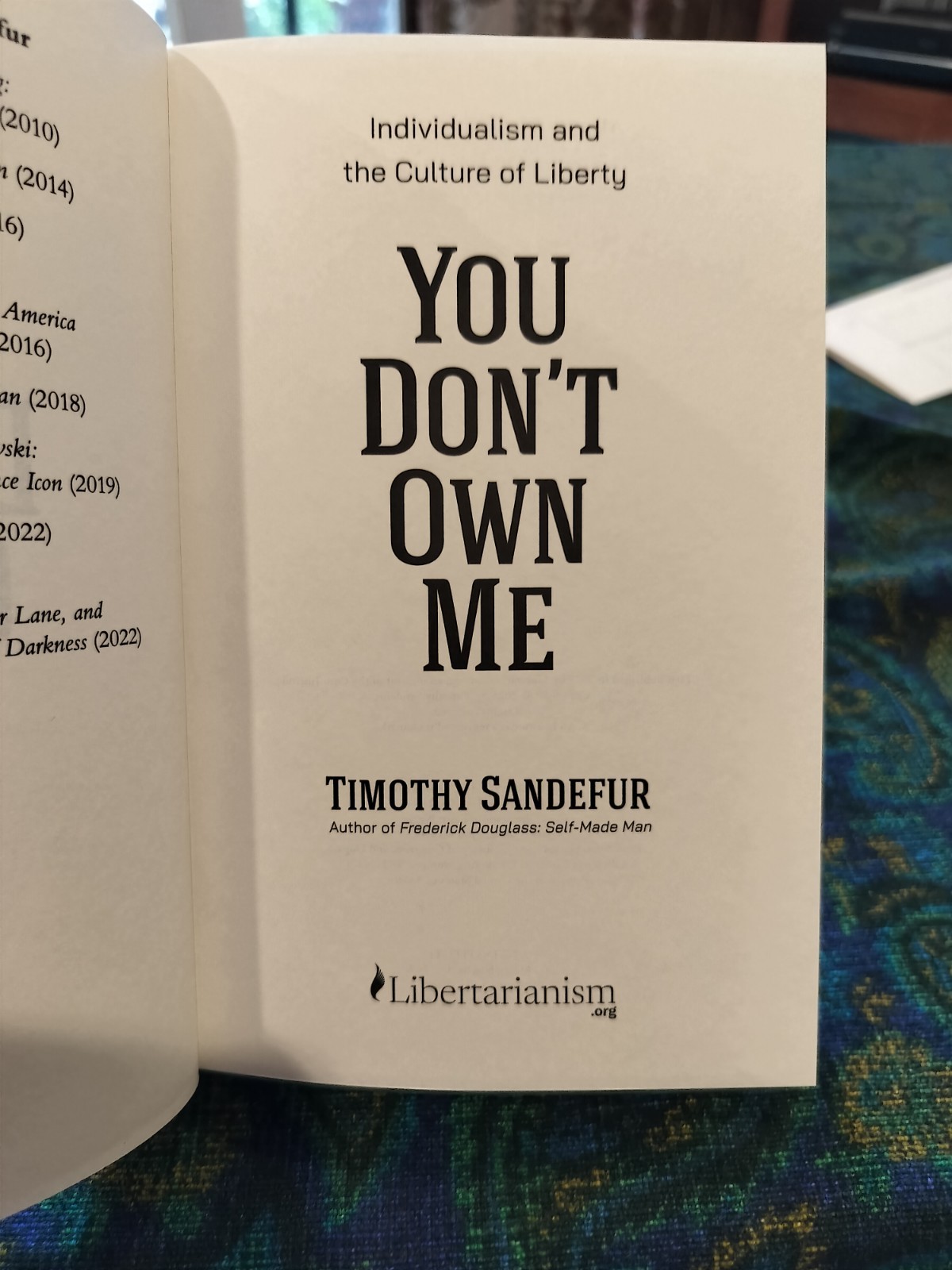 You Don’t Own Me by Timothy Sandefur (Hardcover, 2025) Cato Institute First Ed