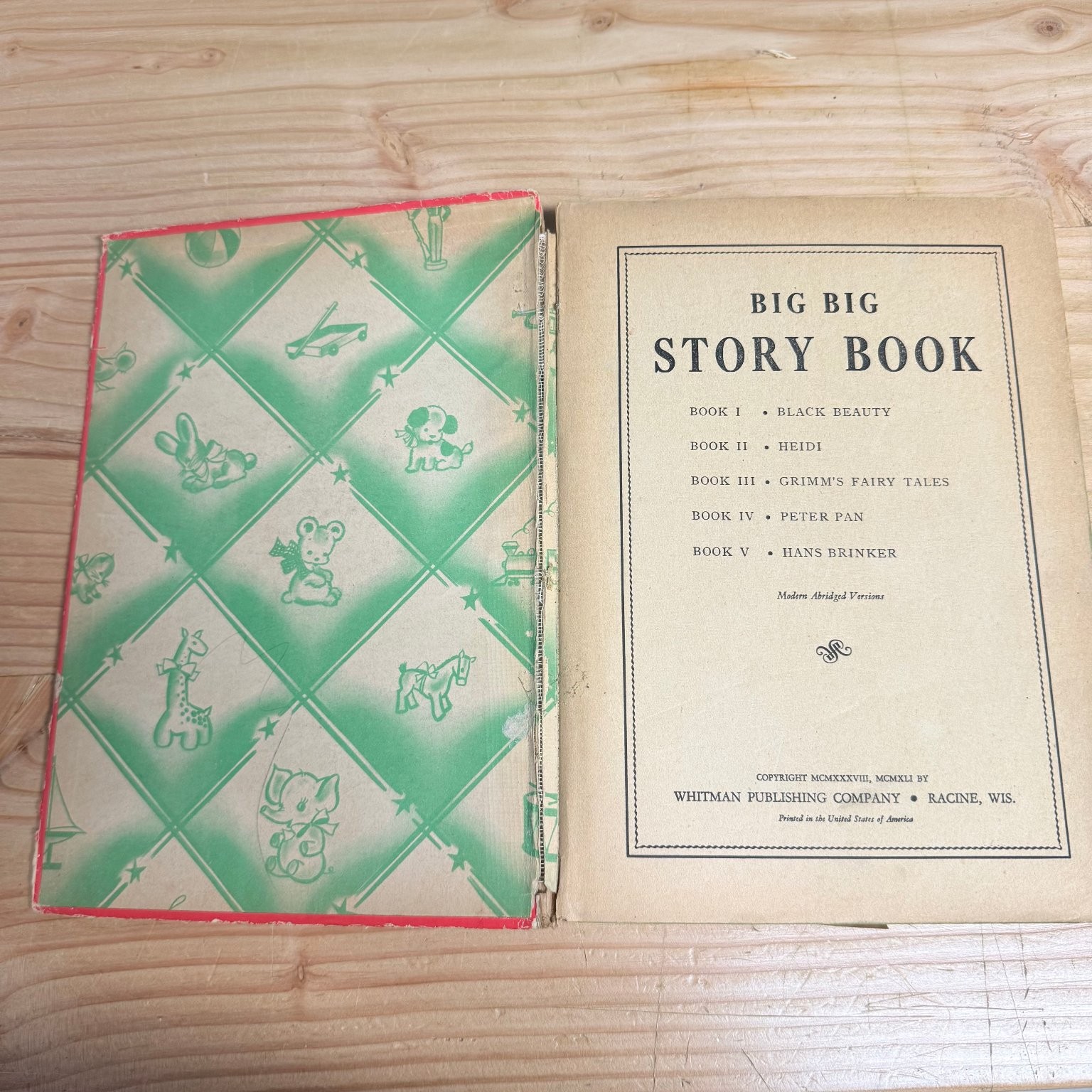 Big Big Story Book 1941 Whitman Publishing Children’s Classics Vintage Hardcover