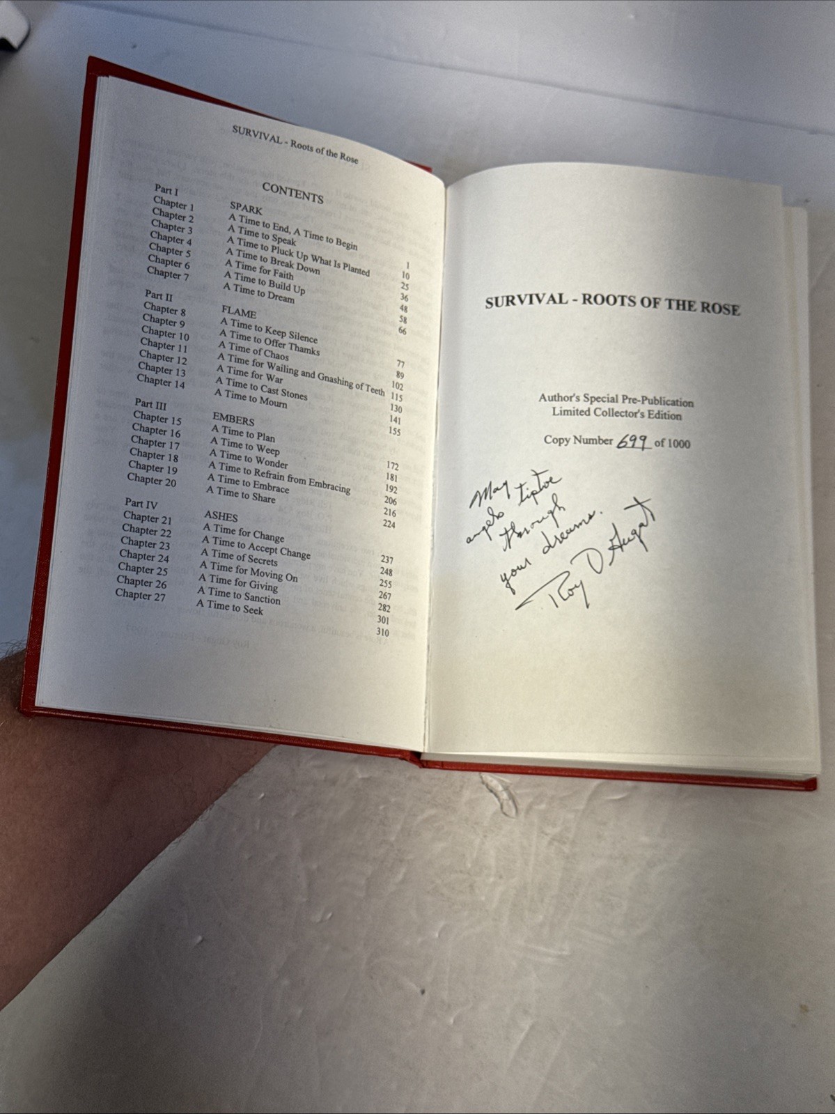 SIGNED Survival Roots of the Rose Roy Gugat Pre-Publication Limited Edition 699