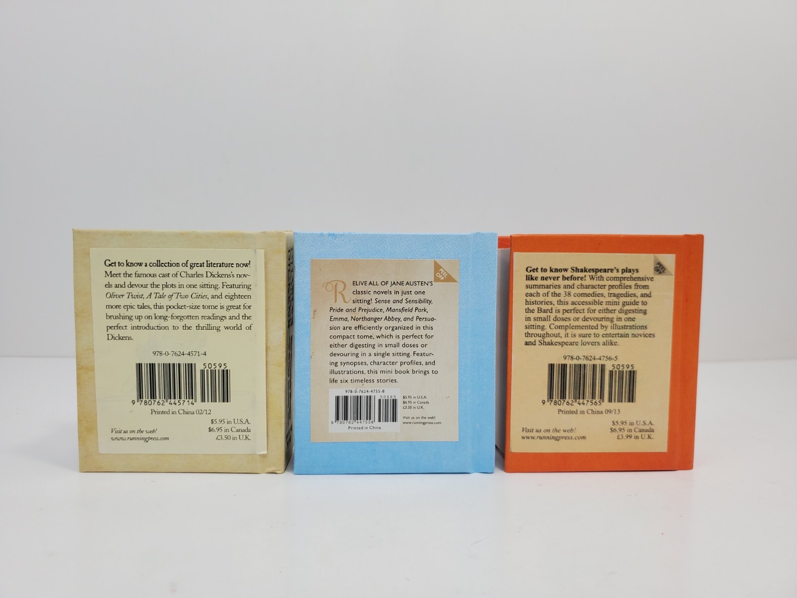 Running Press Miniature Book Lot Charles Dickens Jane Austen William Shakespeare