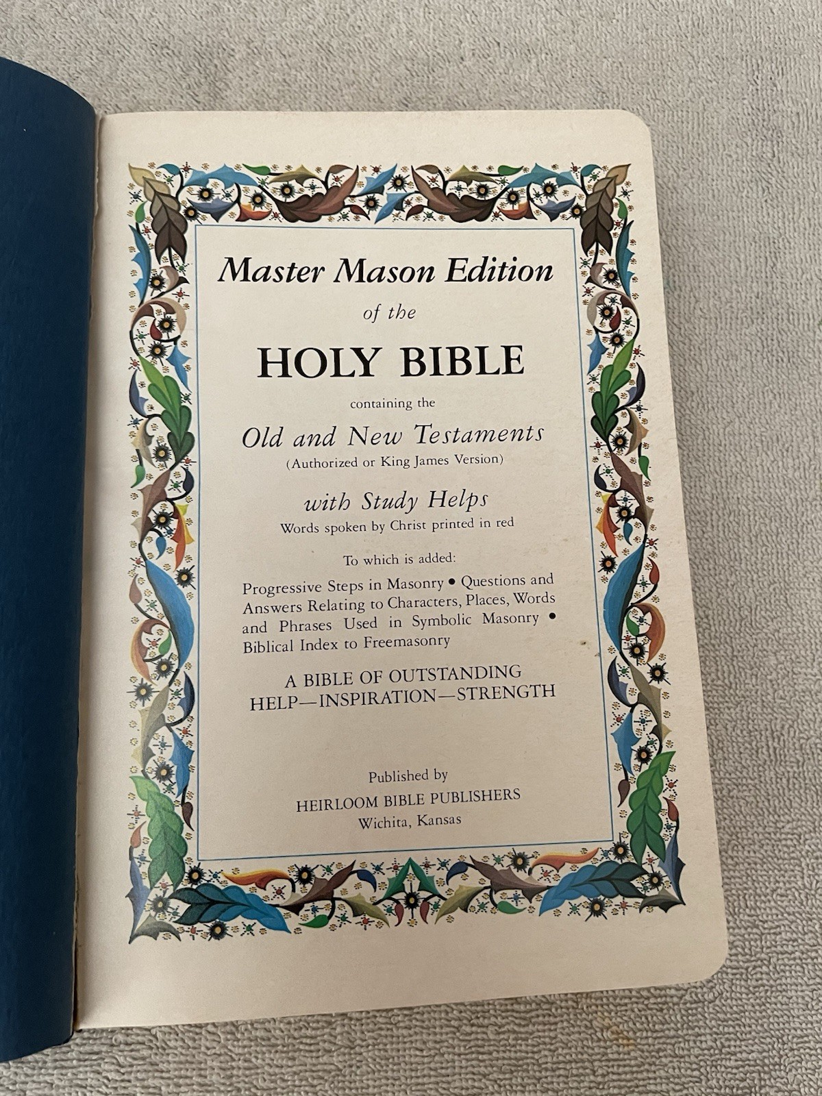 Holy Bible Master Mason Edition