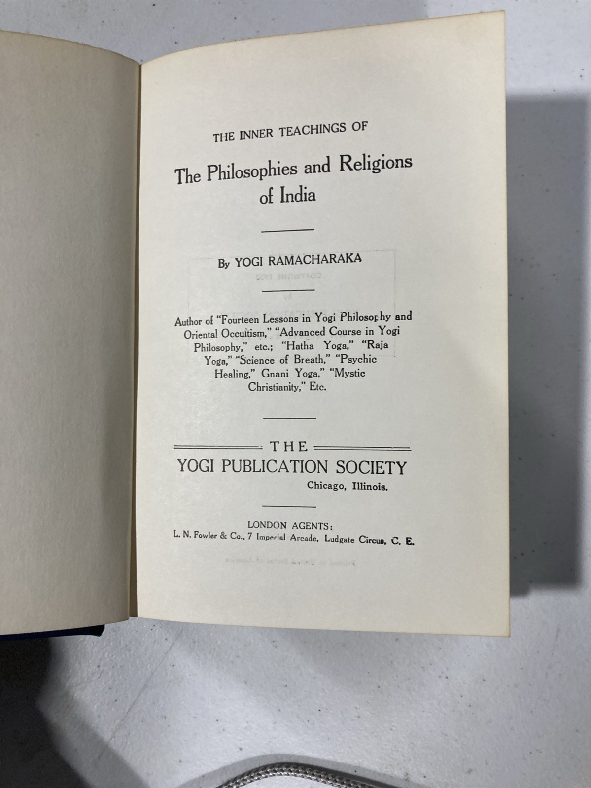 The Philosophies and Religions of India by Yogi Ramacharaka Hardcover 1930