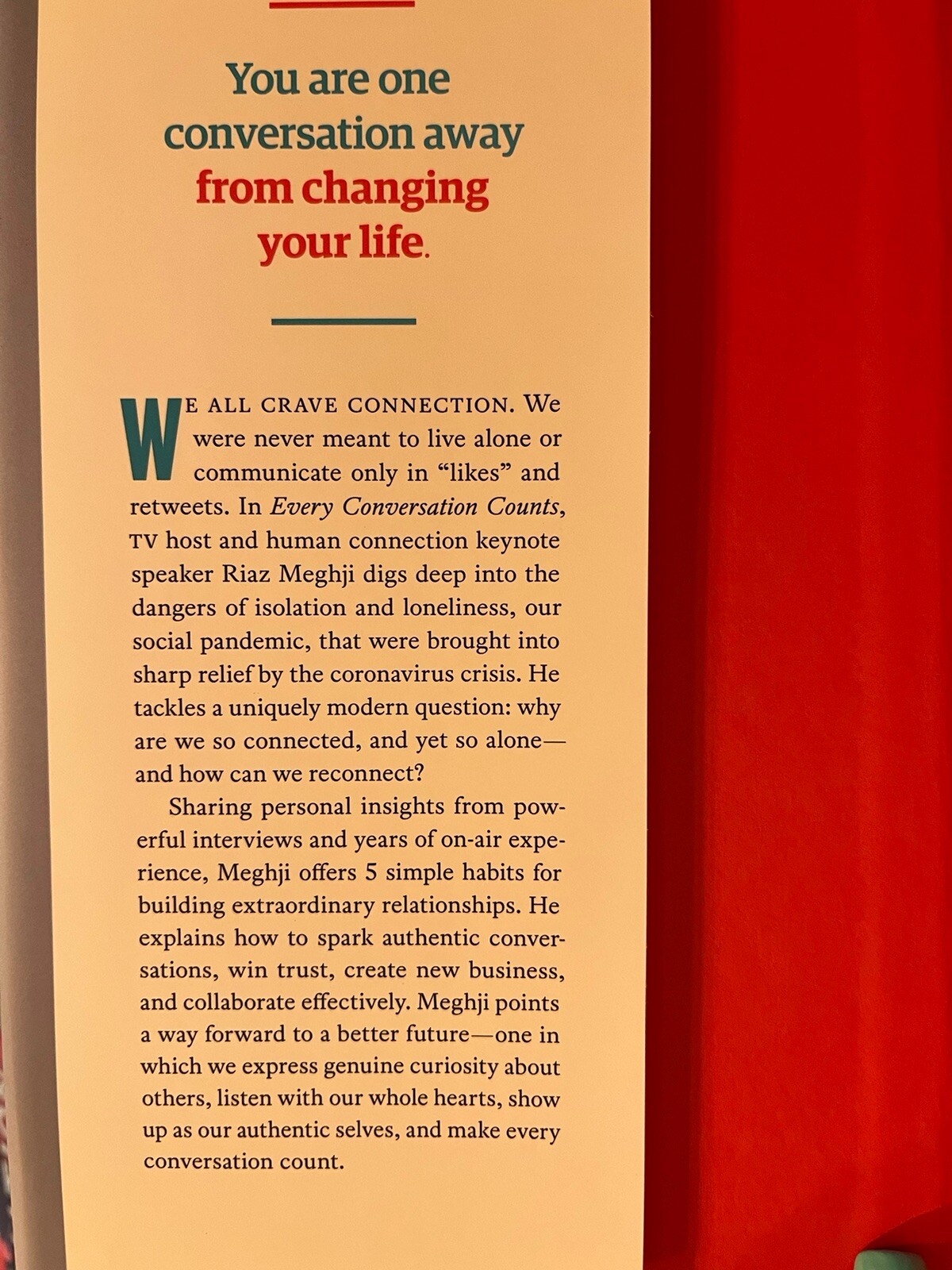 Every Conversation Counts: Habits of Human Connection By R. Meghji HC DJ Signed
