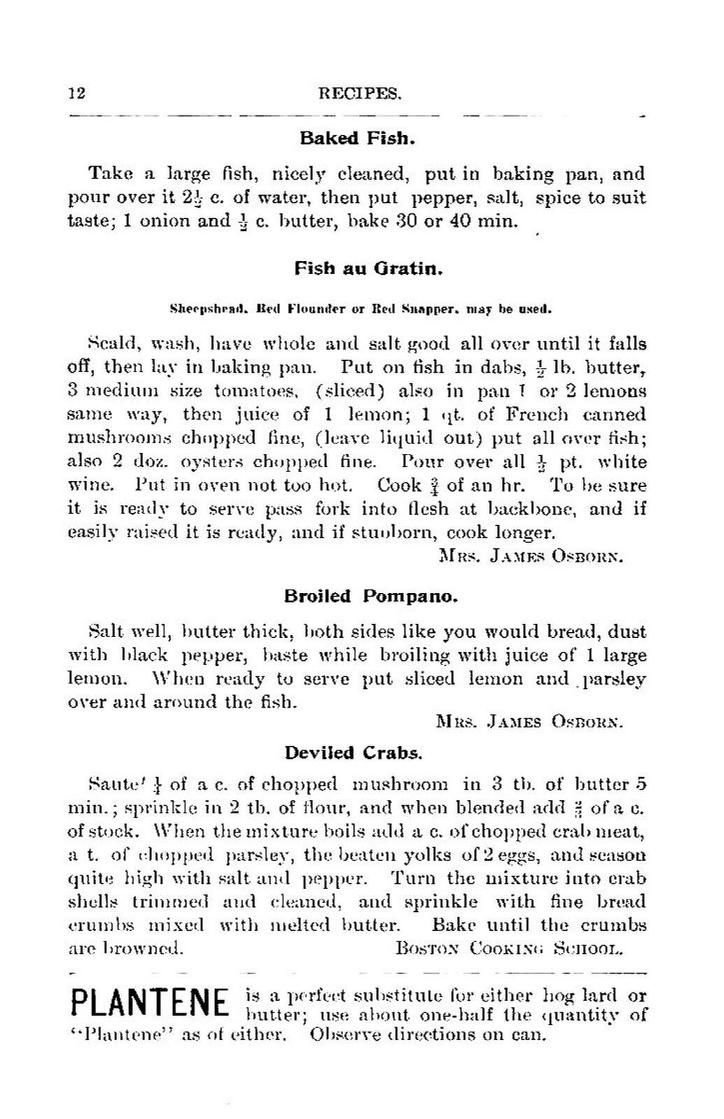 1907 The Baptist Cook Book 168 Pages