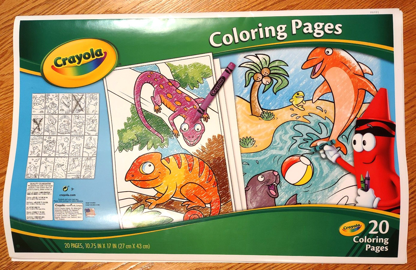 Crayola Giant 20 Coloring Pages Book Animals 10.5 in W X 17 in Long – 18 Pages