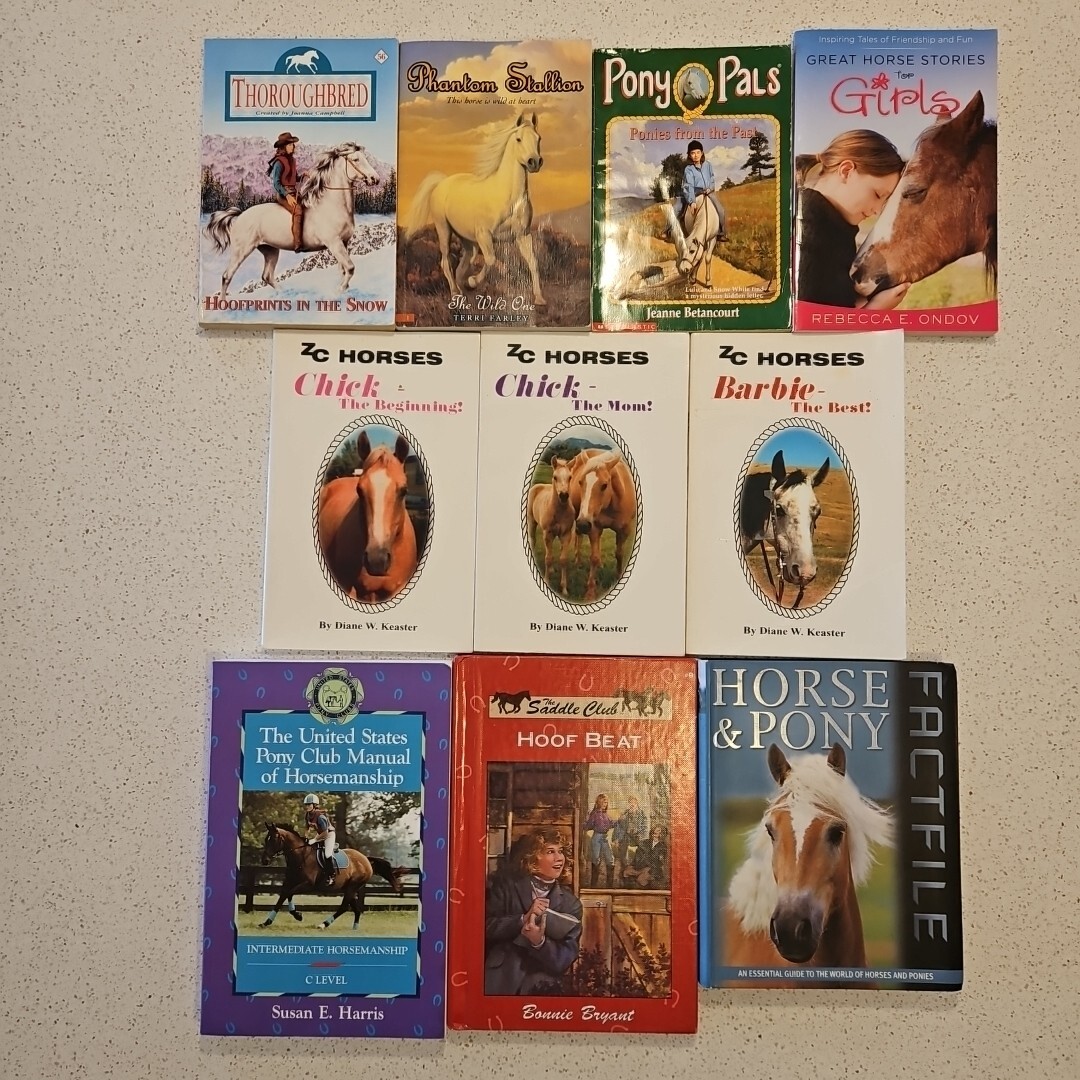 Horsemanship Care Riding Book Lot 10 Equestrian Pony Manual Horse Stories Mixed