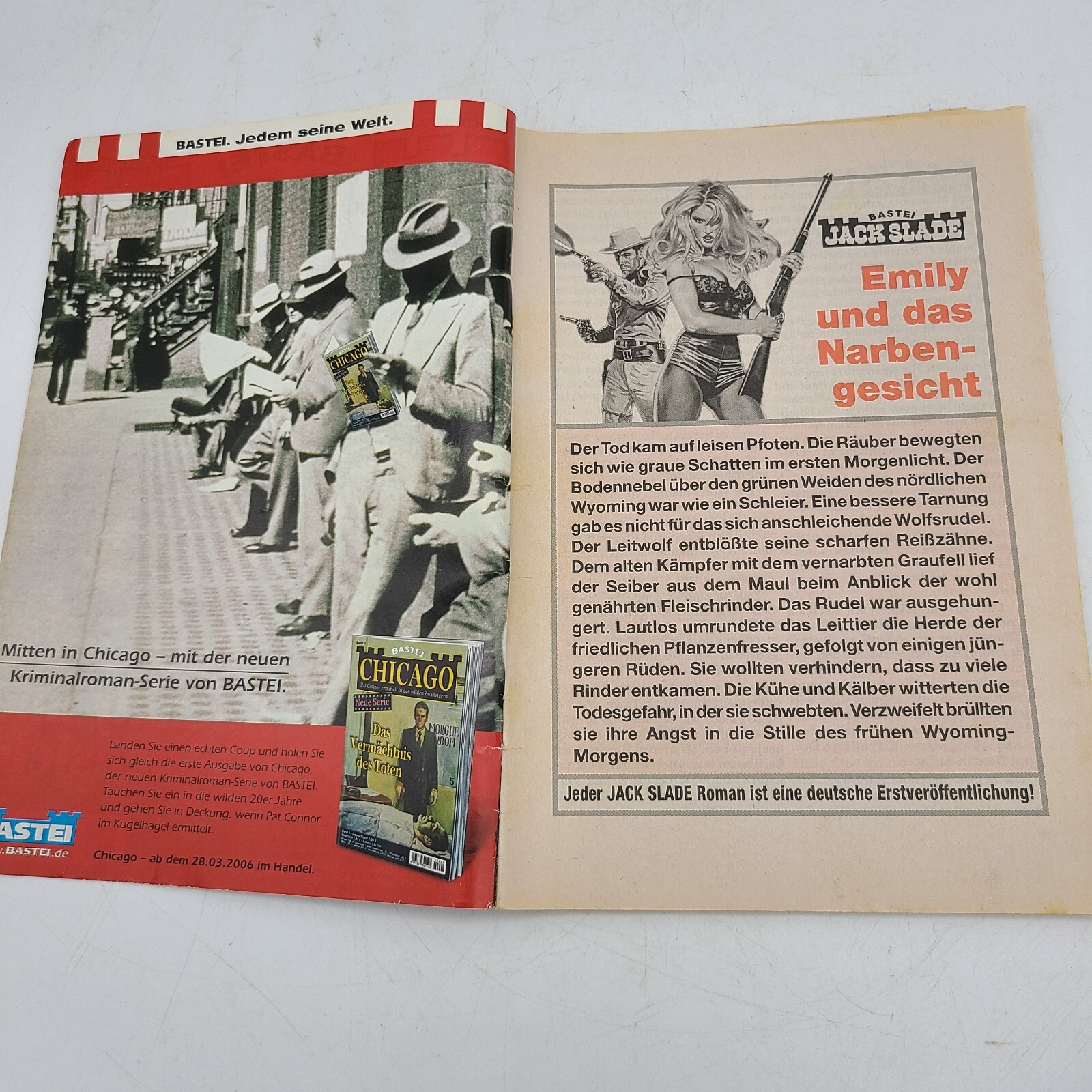 Jack Slade Emily und das Narbengesicht BASTEI Pulp Fiction German Booklet