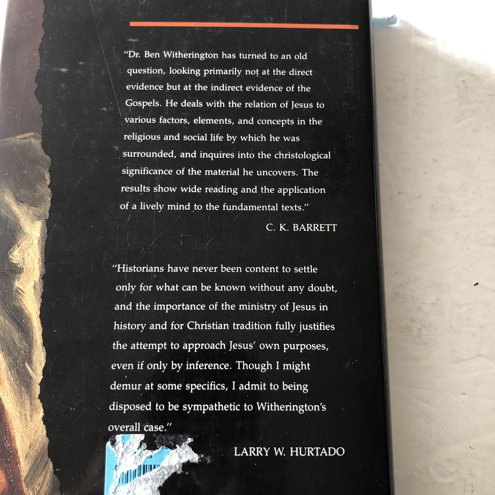 The Christology of Jesus, Ben Witherington III, 1990 Hardcover Book