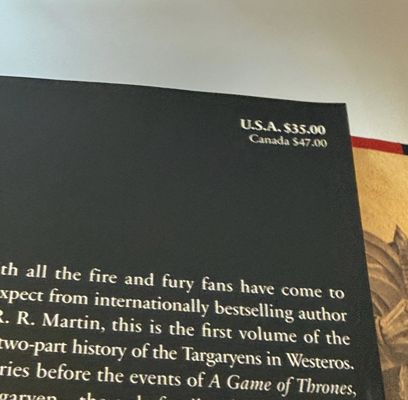 Fire & Blood George R R Martin 1st Edition 1st Printing GOT HCDJ