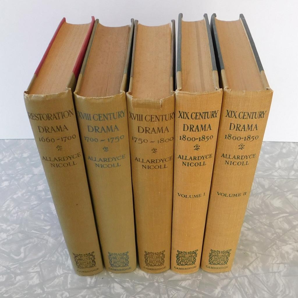 History of English Drama 1660-1850 by Allardyce Nicoll 1929/1940 HC 5 Volume Set