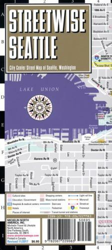 Streetwise Seattle Map by Michelin (2017, Sheet Map, Folded)