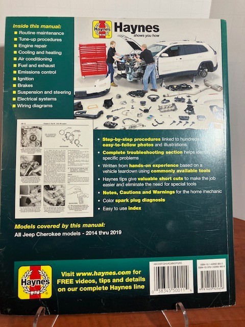 Haynes 50011 Jeep Cherokee Repair Manual 2014-2019 All Models OEM Service Guide