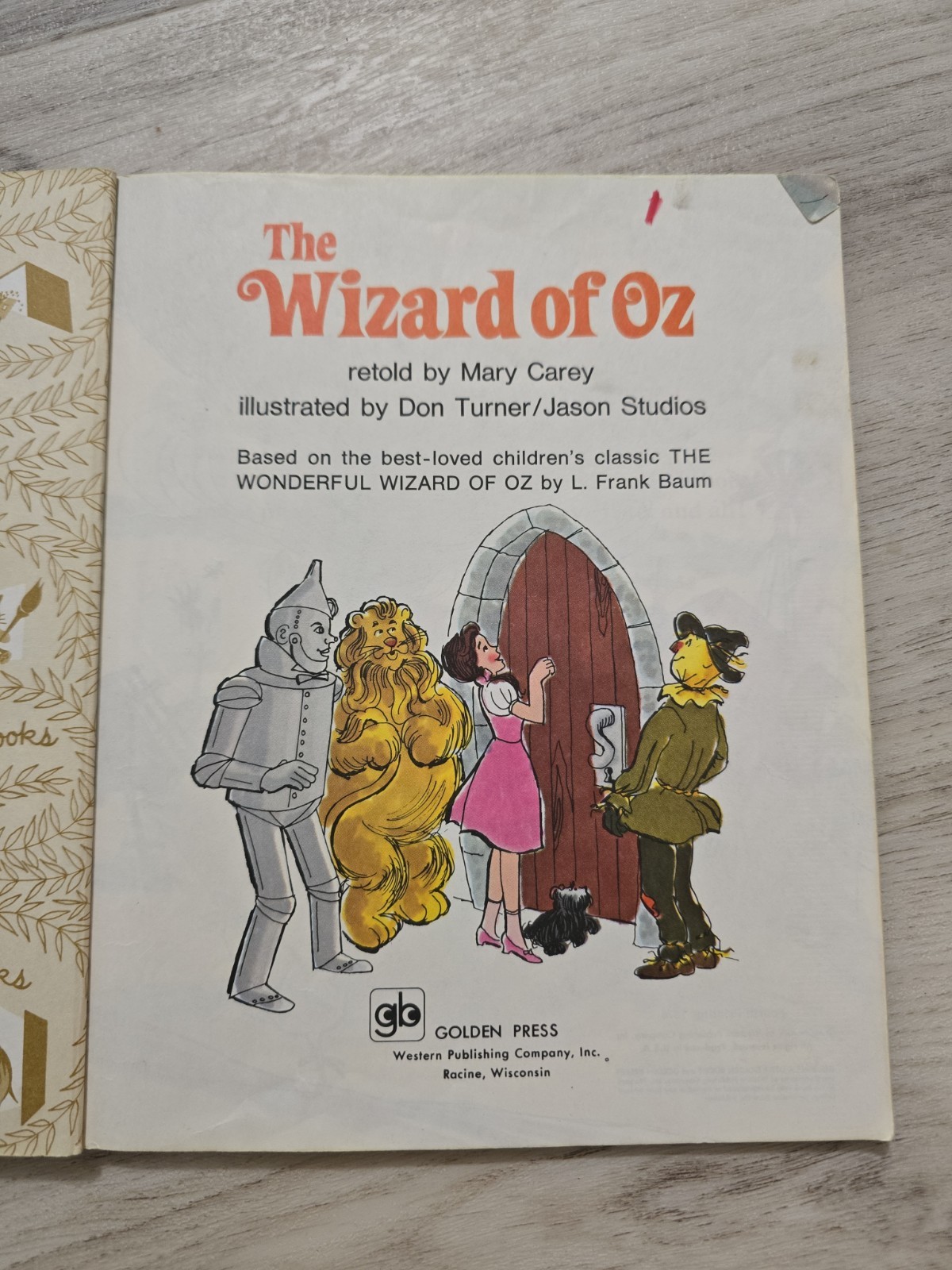 Little Golden Book #119 THE WIZARD OF OZ L. Frank Baum 1978 retold by Mary Carey
