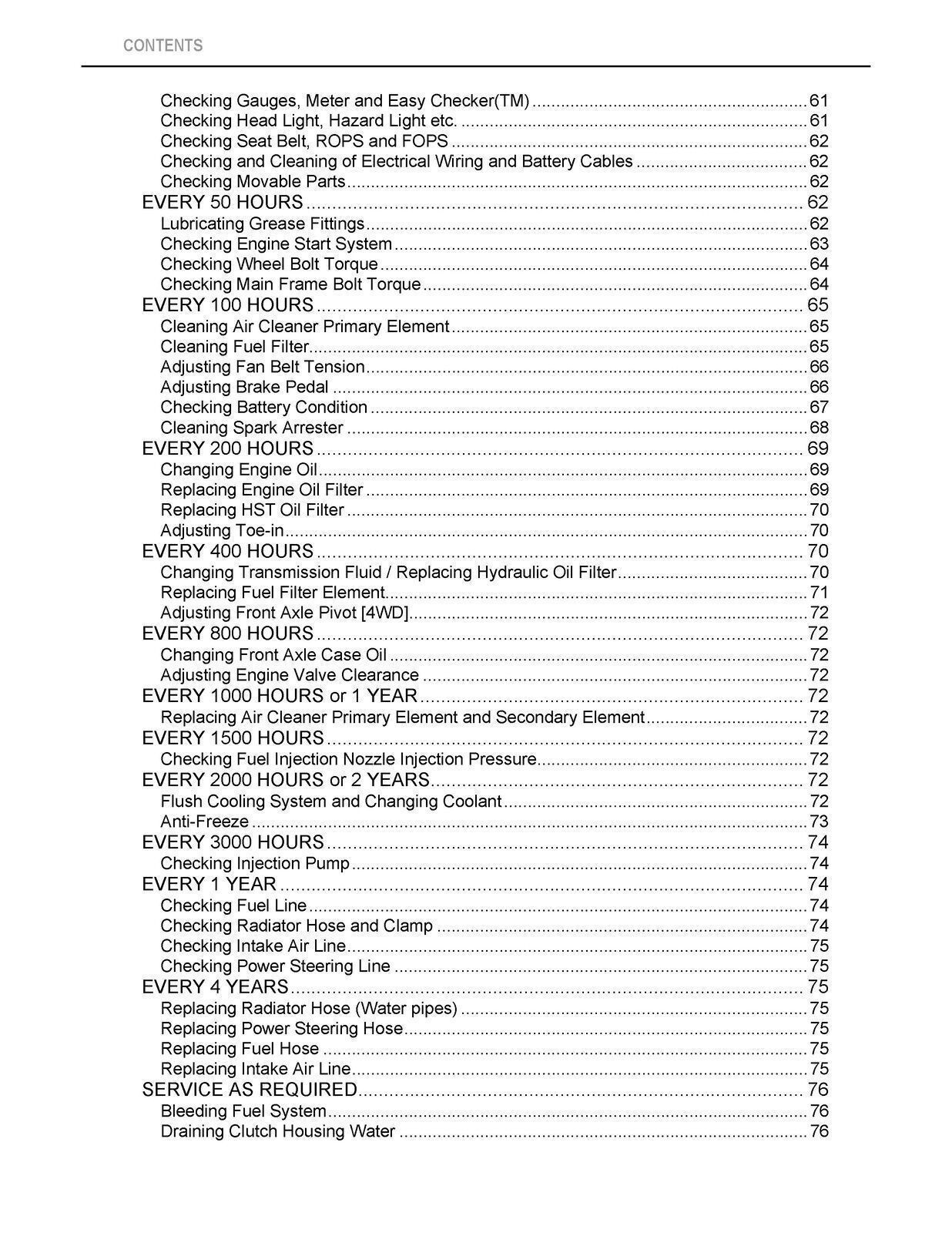 KUBOTA B26TL OPERATORS MANUAL -STEEL SPIRAL BINDING – PROTECTIVE COVERS